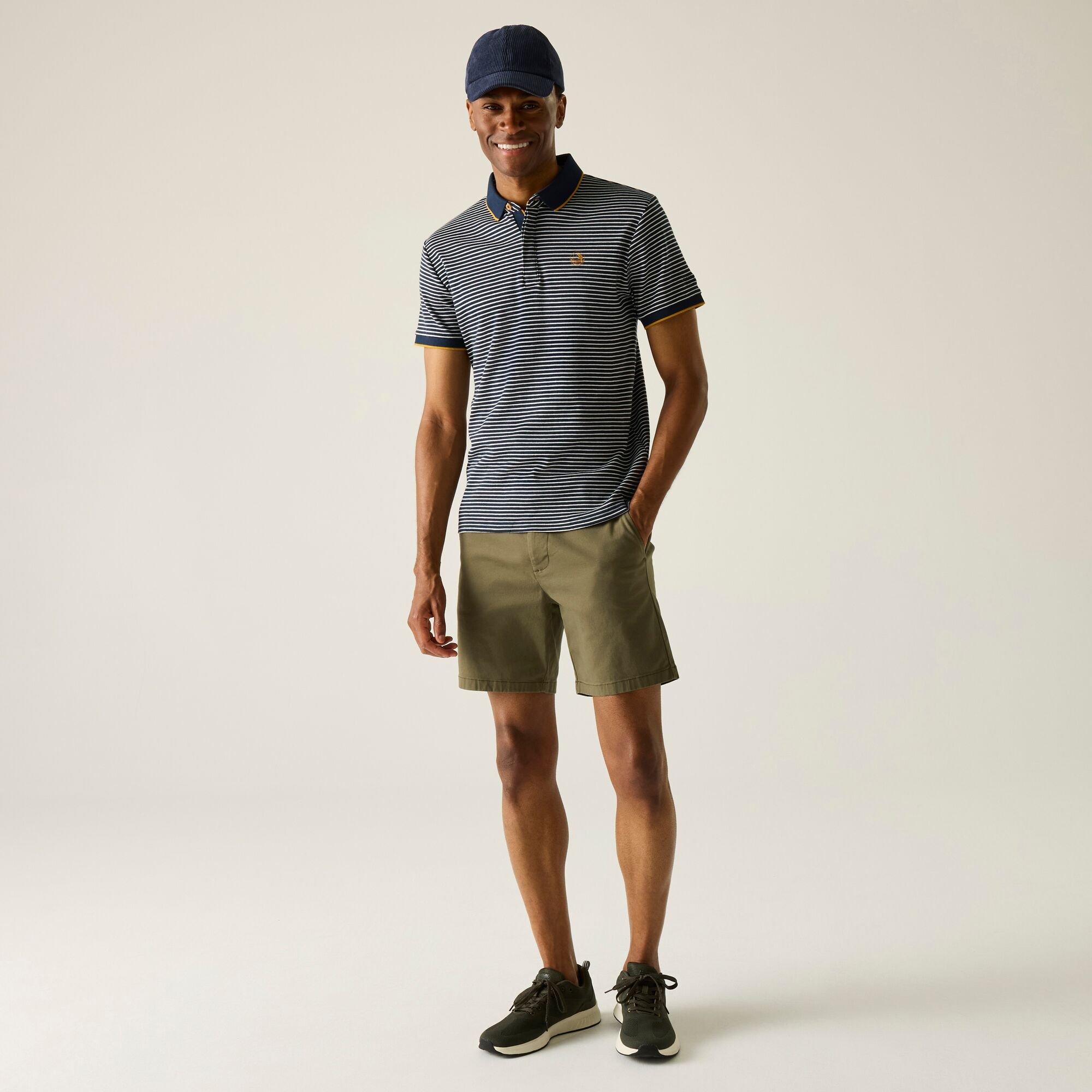 Navy/Stone Whit - Regatta - Mens Tiver Breathable Polo Shirts - 3