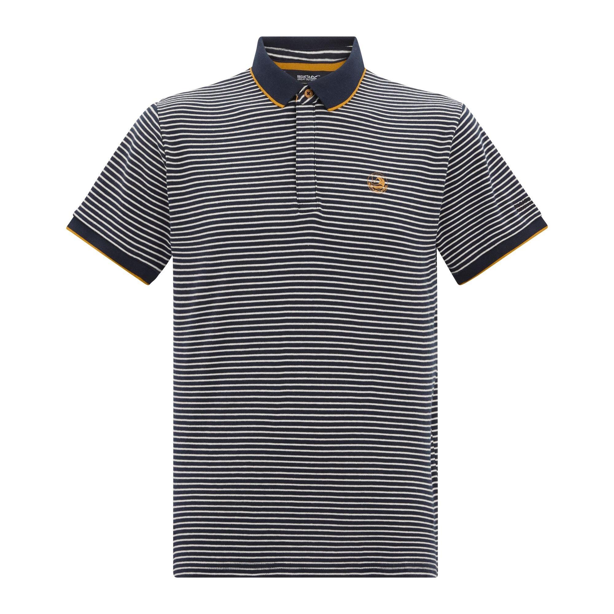 Navy/Stone Whit - Regatta - Mens Tiver Breathable Polo Shirts - 5