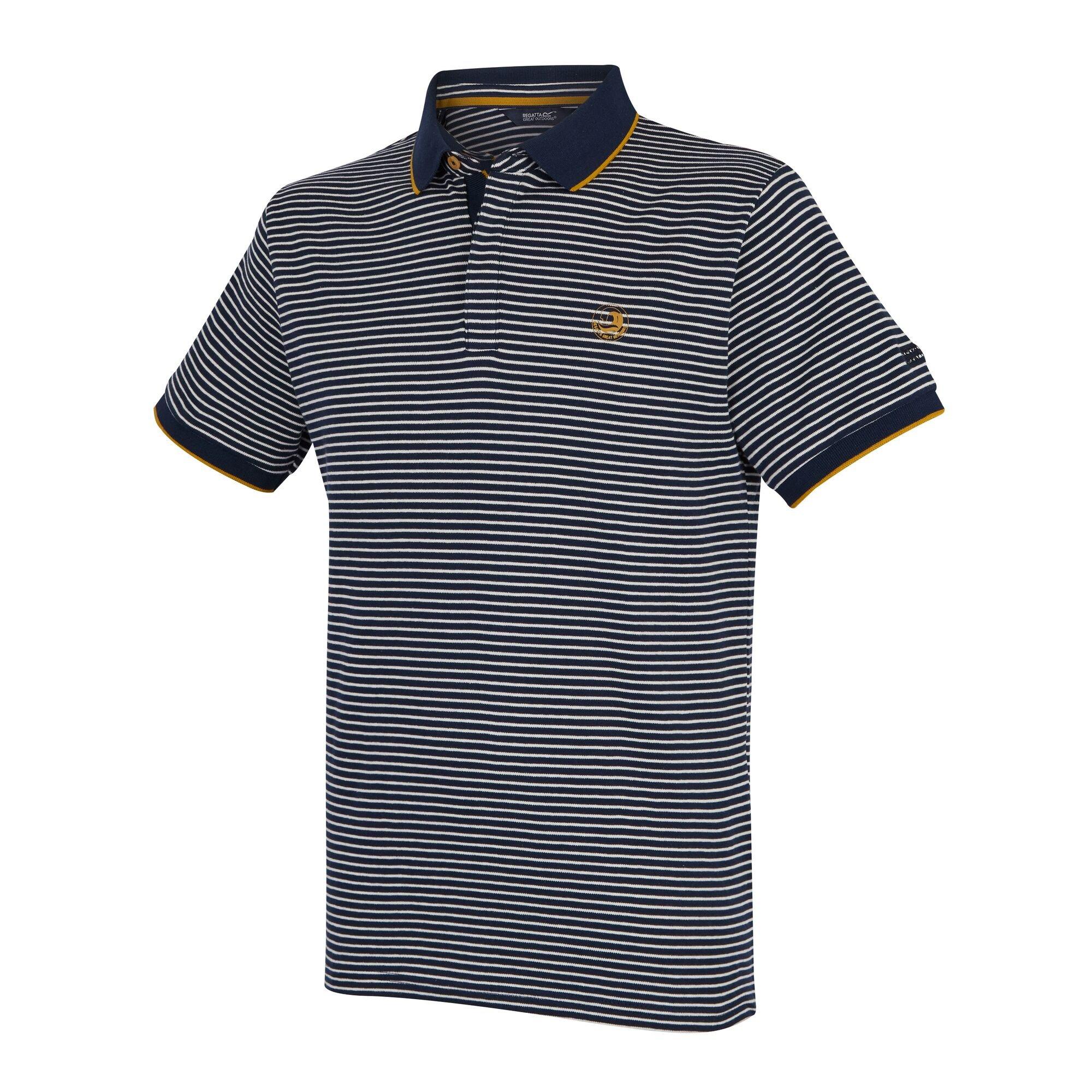 Navy/Stone Whit - Regatta - Mens Tiver Breathable Polo Shirts - 8