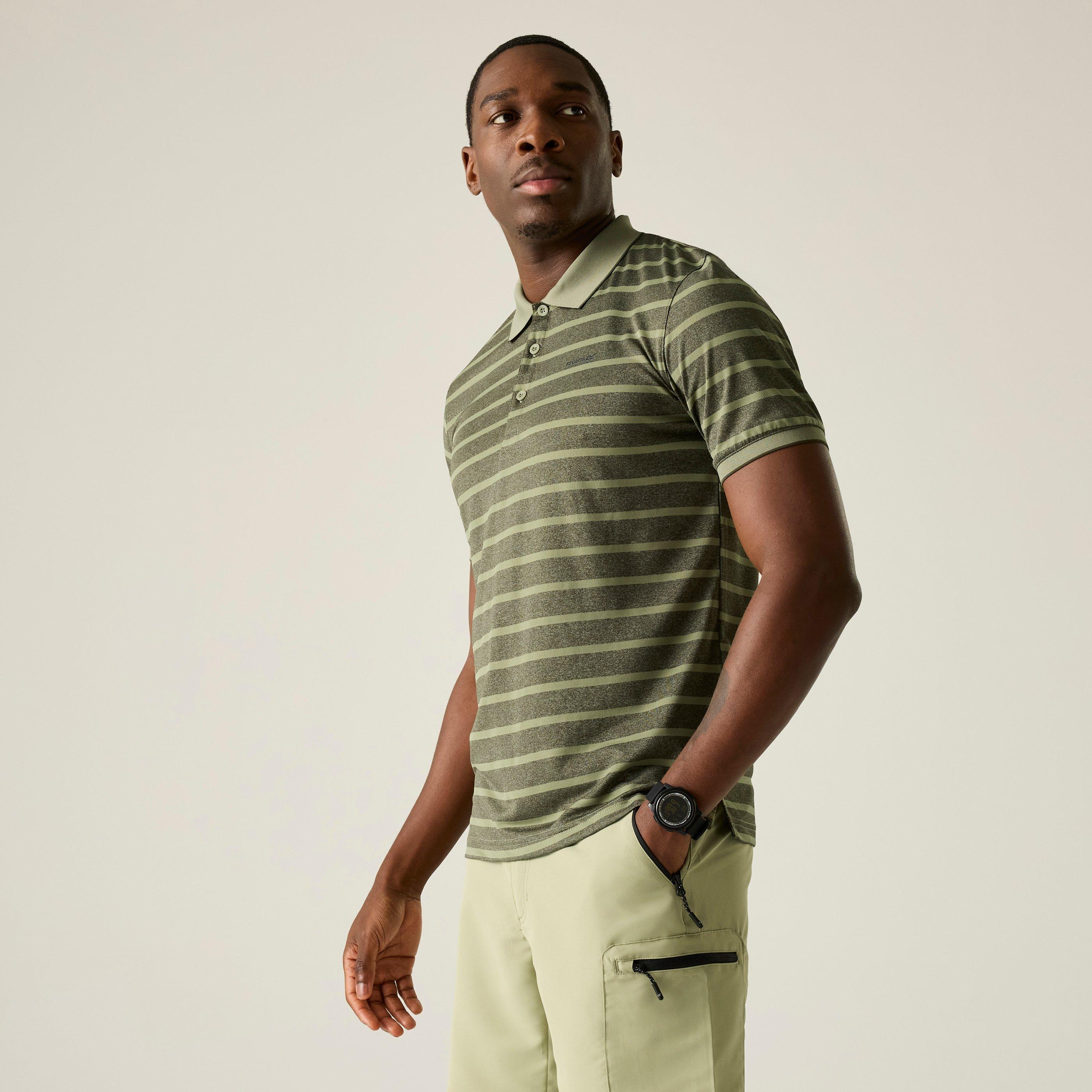 Regatta Men's Kildra Sweat-Wicking Polo Shirt - Lgtsge/Dkkki - S