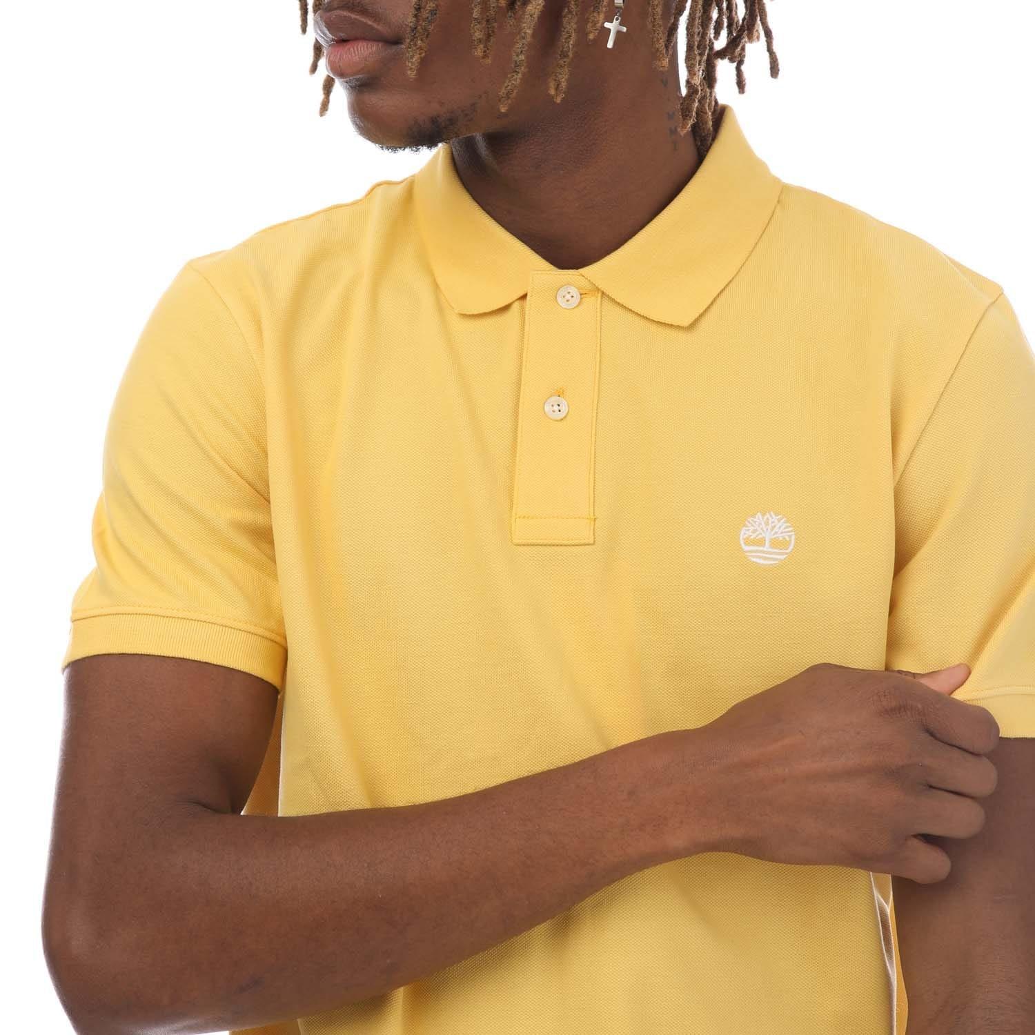 Yellow - Timberland - Millers River Pique Polo Shirt - 3