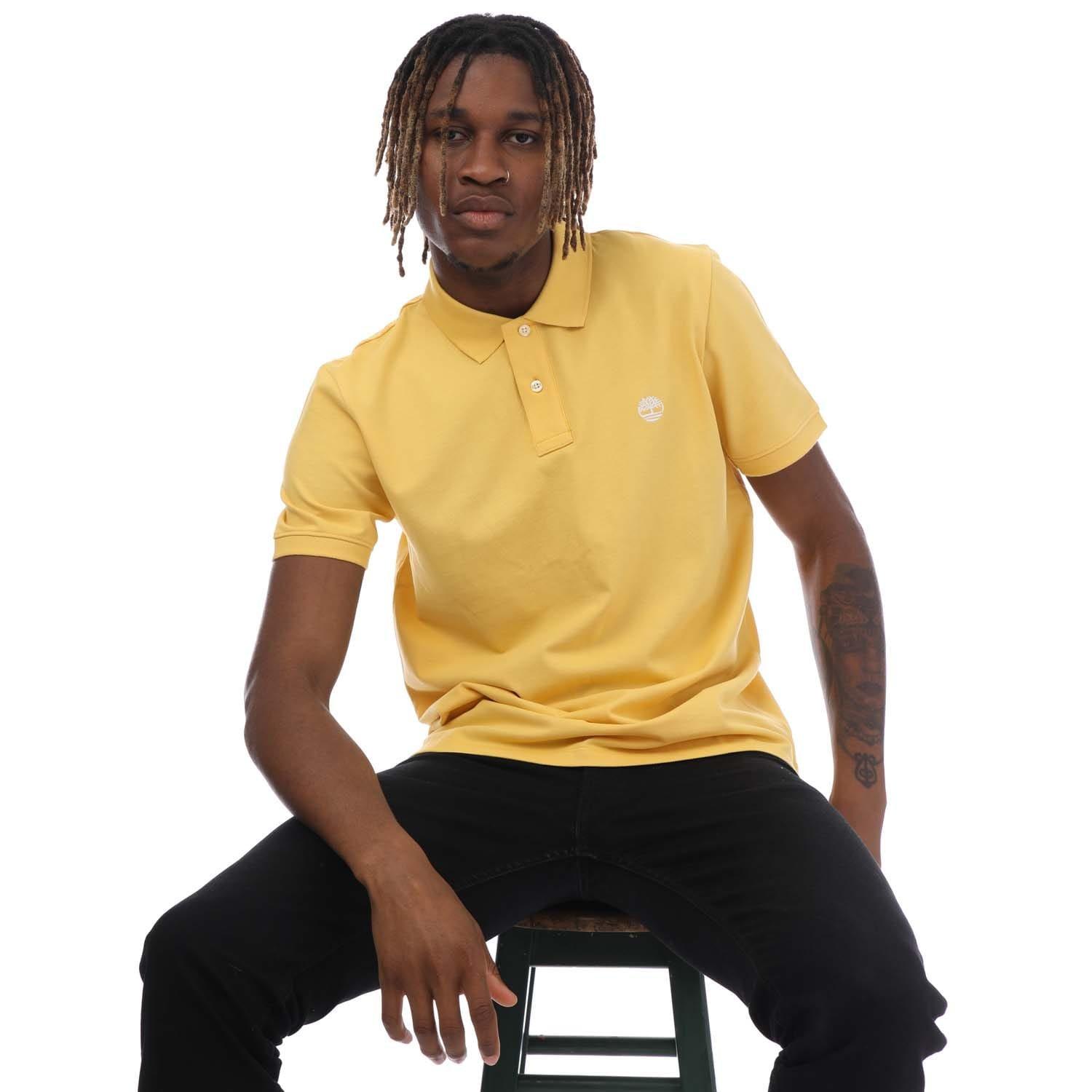 Yellow - Timberland - Millers River Pique Polo Shirt - 4