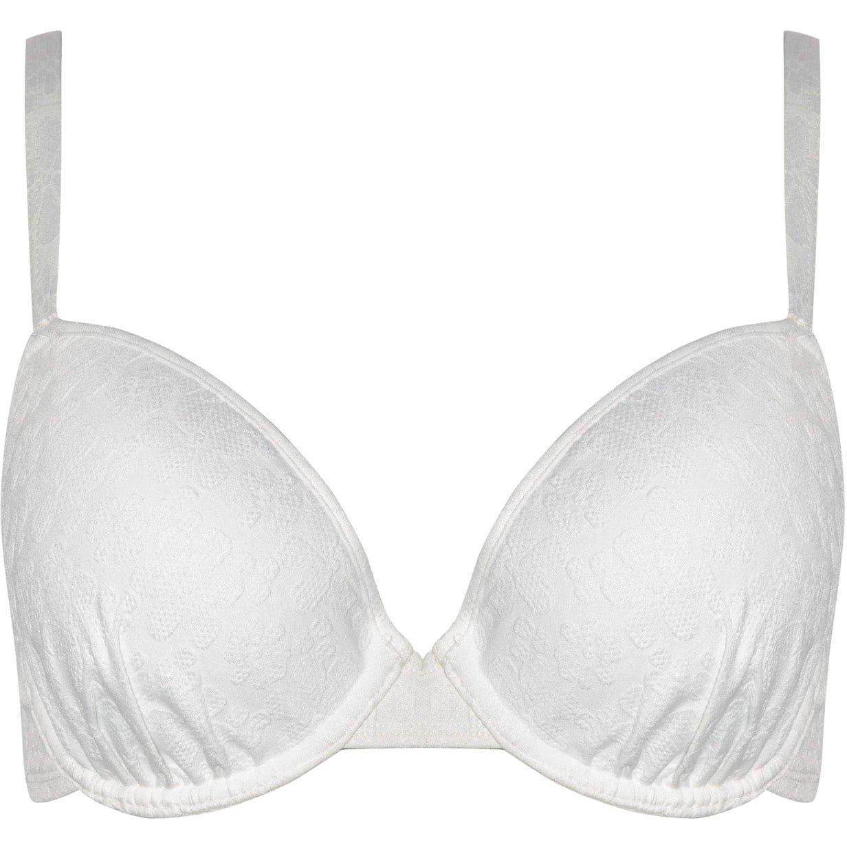 White - Peek and Beau - Fuller Bust Mix/Match White Plunge Bikini Top - 8