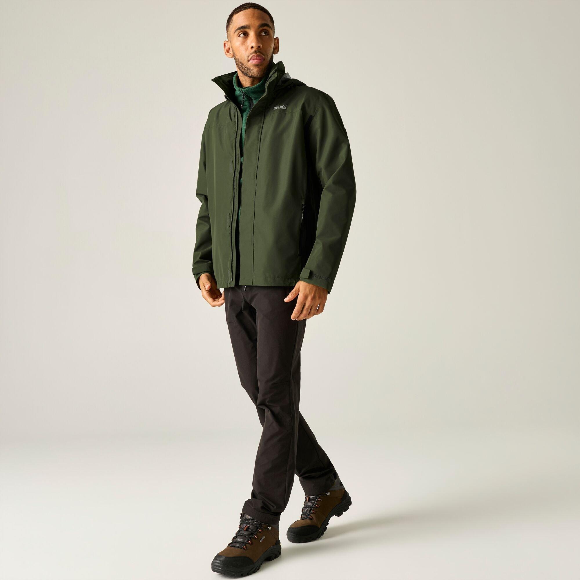 Dark Khaki/Blac - Regatta - Mens Matt II Waterproof Jacket - 2