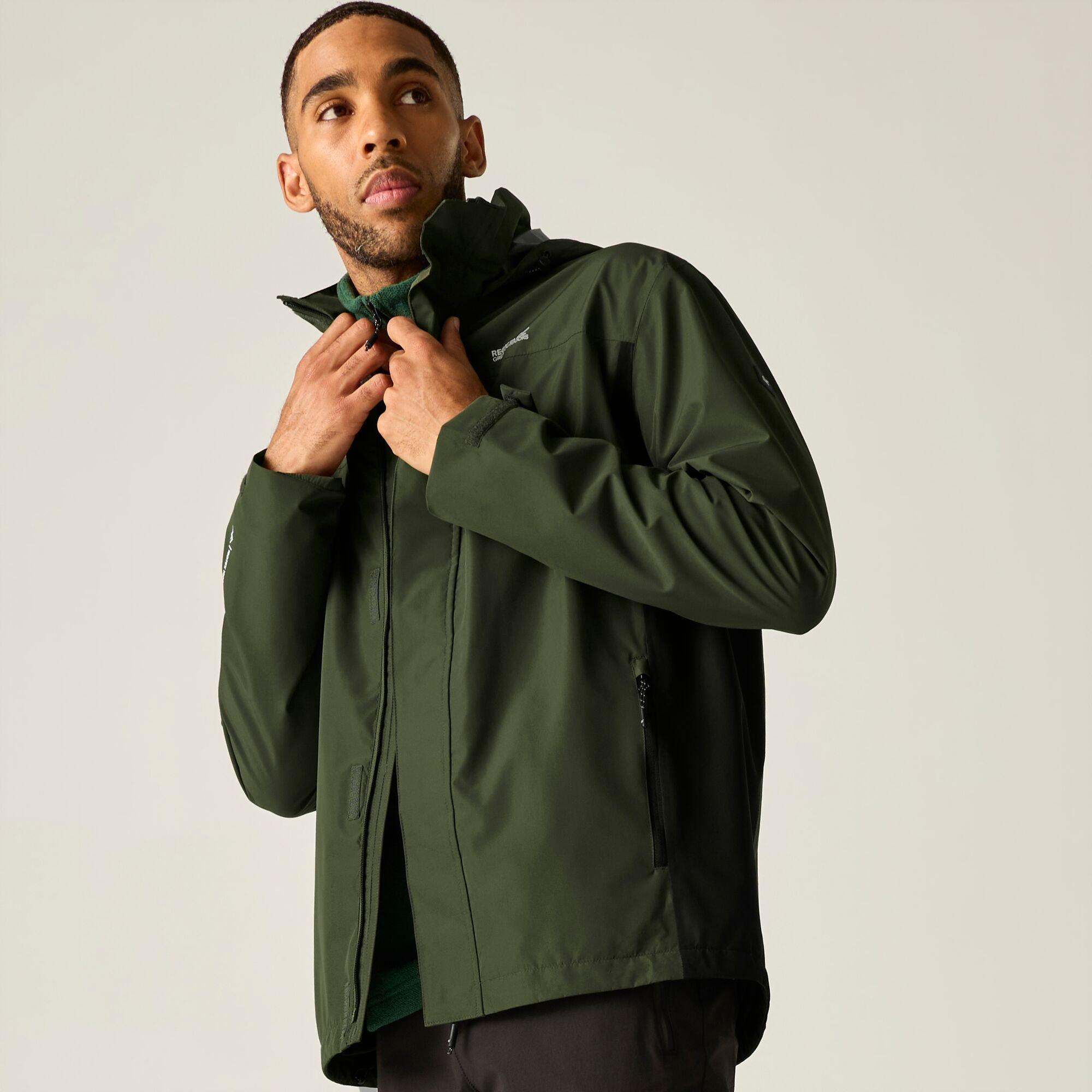 Dark Khaki/Blac - Regatta - Mens Matt II Waterproof Jacket - 4