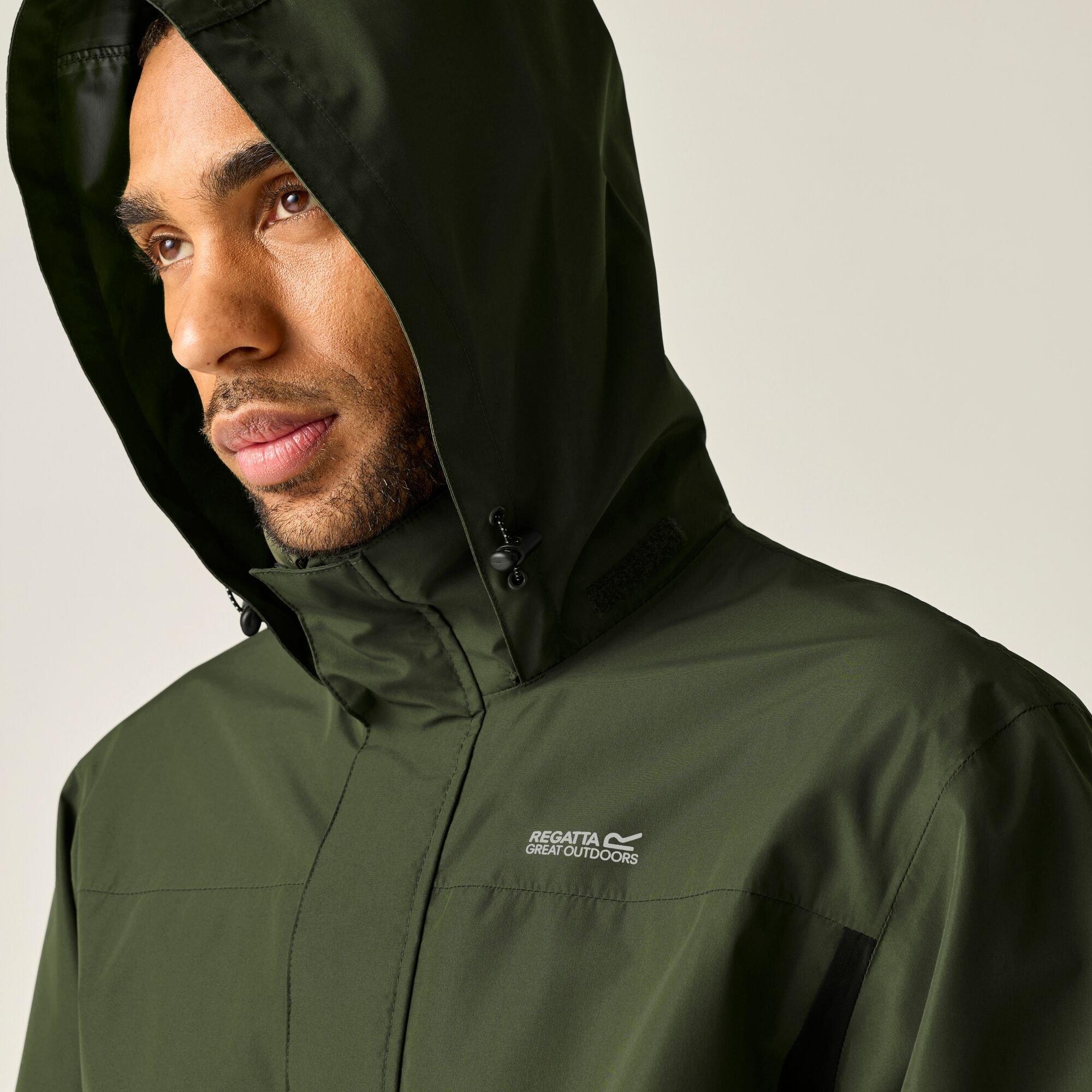 Dark Khaki/Blac - Regatta - Mens Matt II Waterproof Jacket - 5