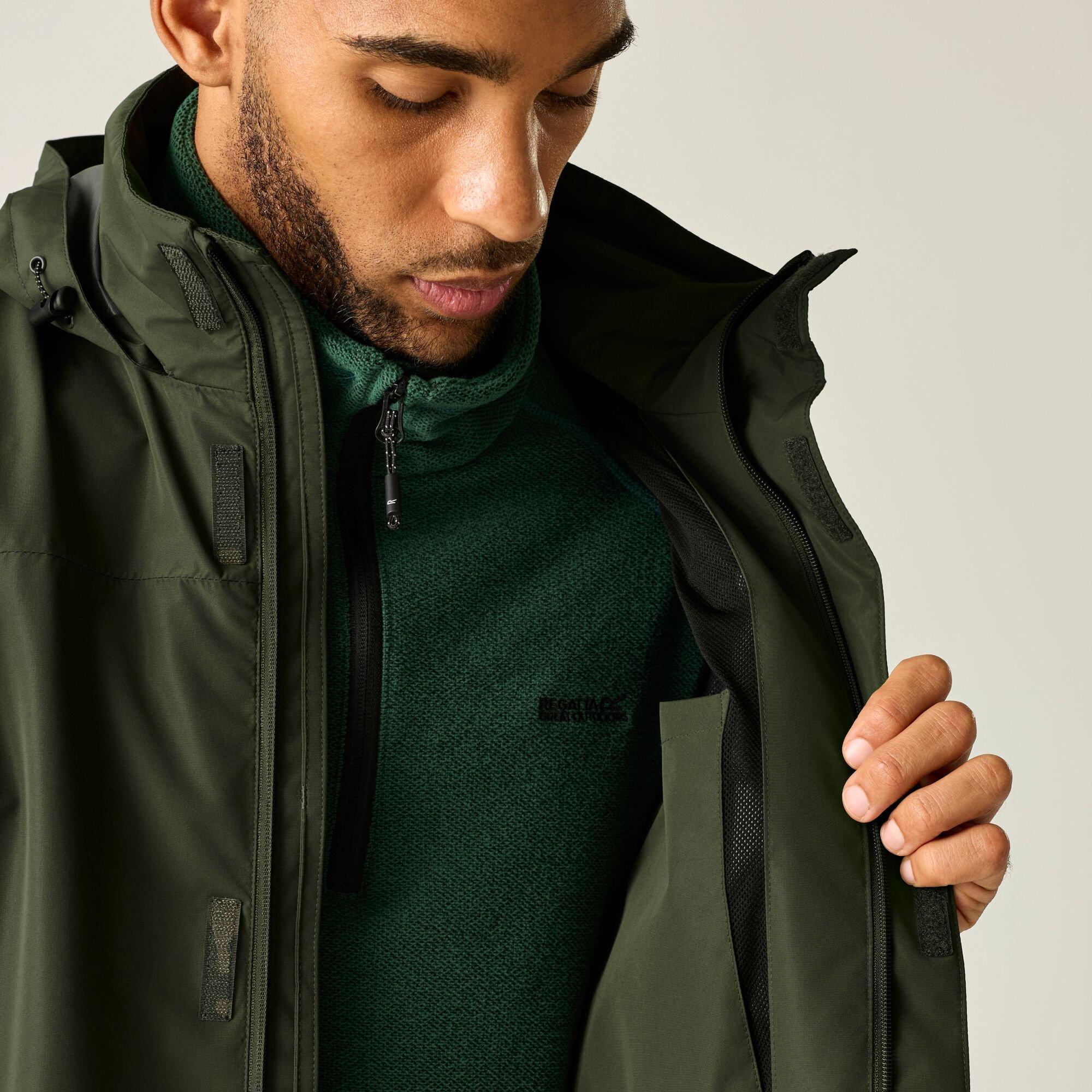 Dark Khaki/Blac - Regatta - Mens Matt II Waterproof Jacket - 7