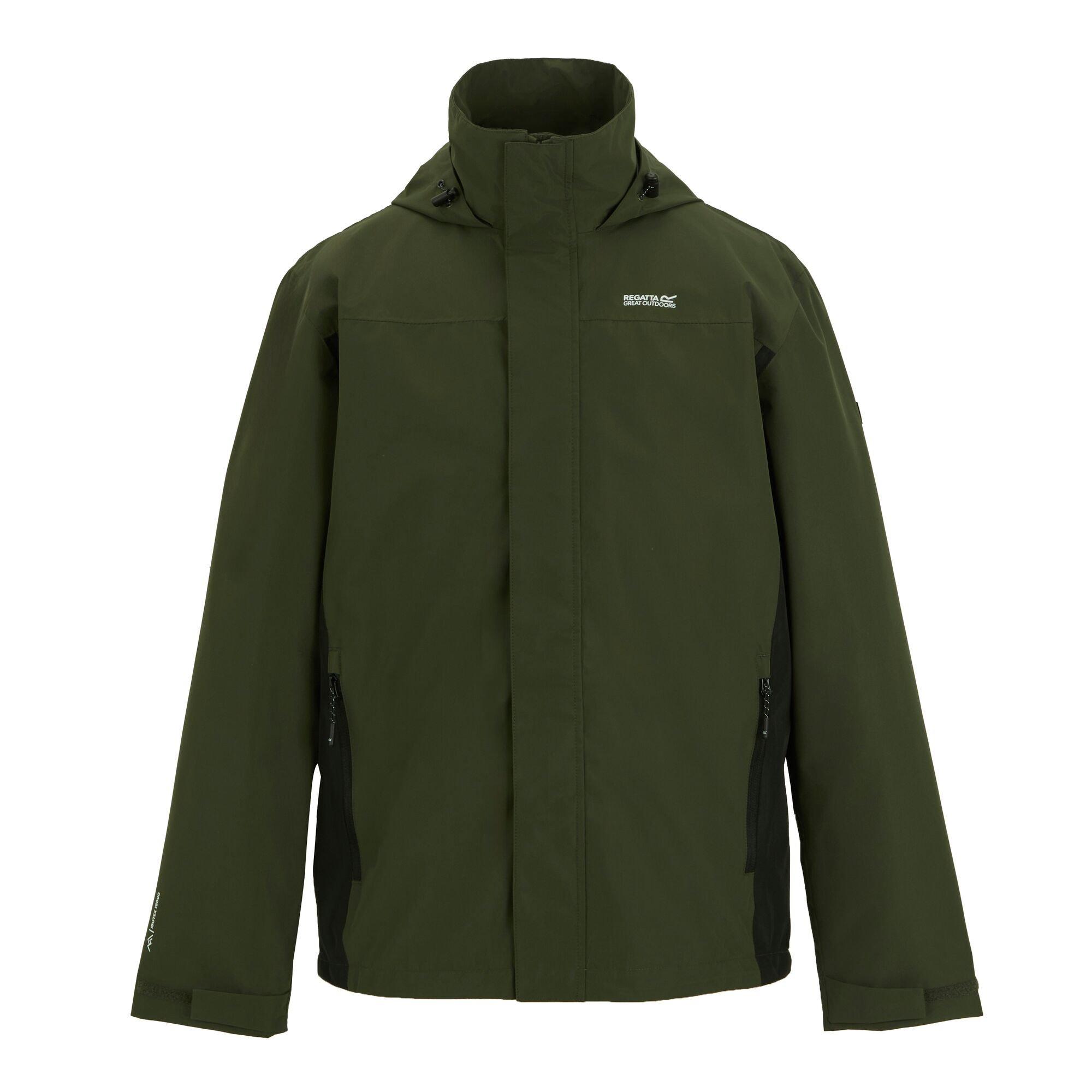 Dark Khaki/Blac - Regatta - Mens Matt II Waterproof Jacket - 8