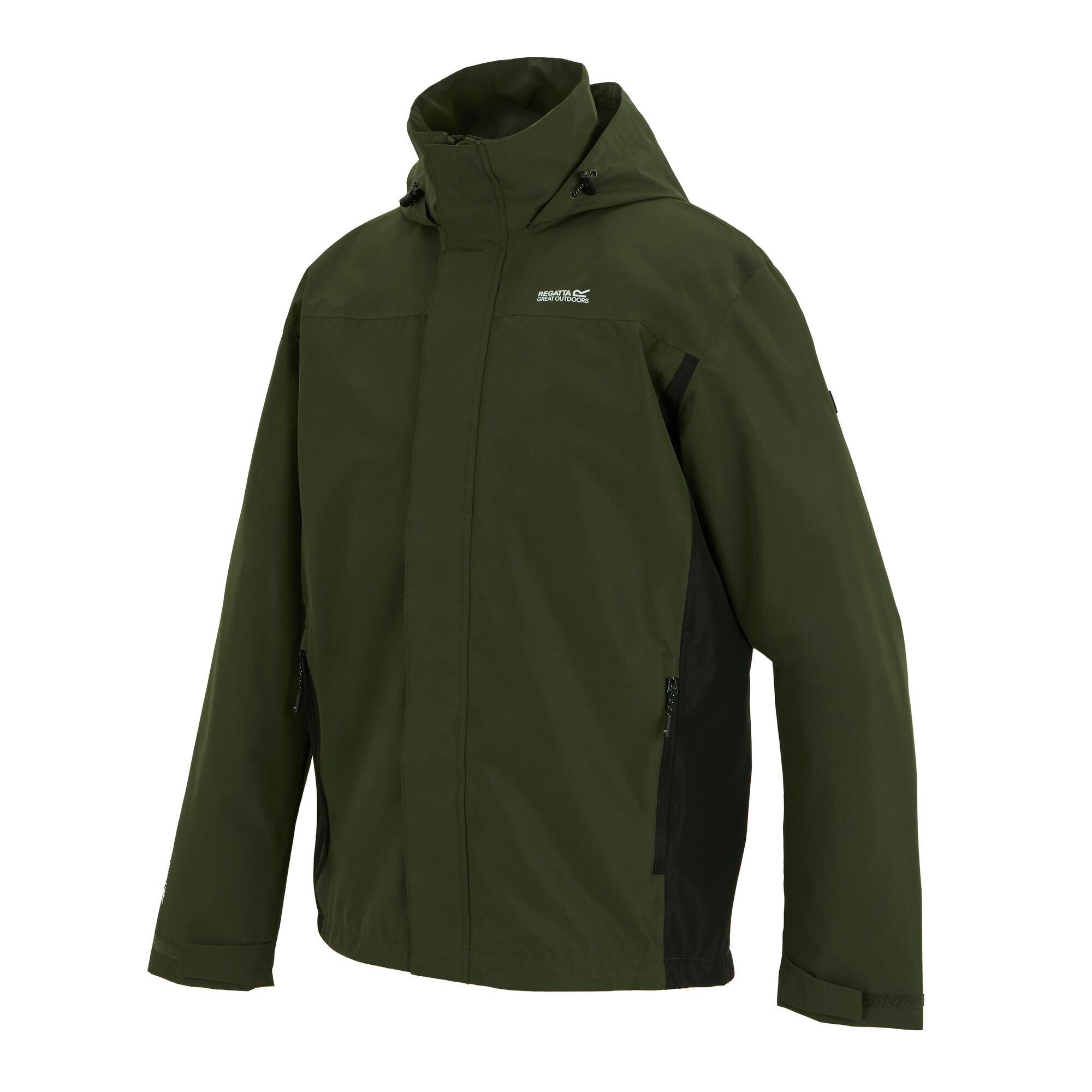 Dark Khaki/Blac - Regatta - Mens Matt II Waterproof Jacket - 10