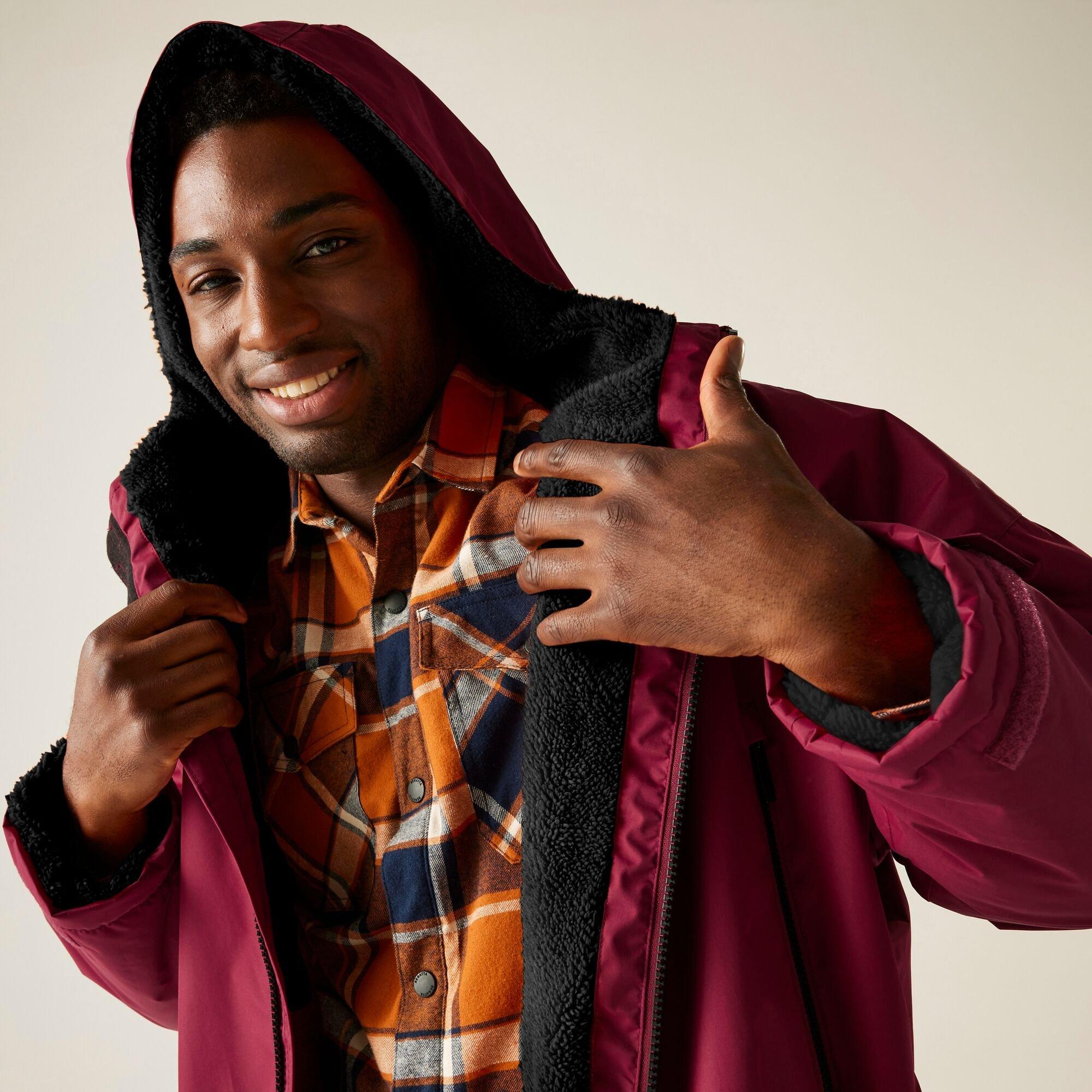 Dark Maroon - Regatta - Unisex Adults Waterproof Fleece Lined Changing Robe - 4