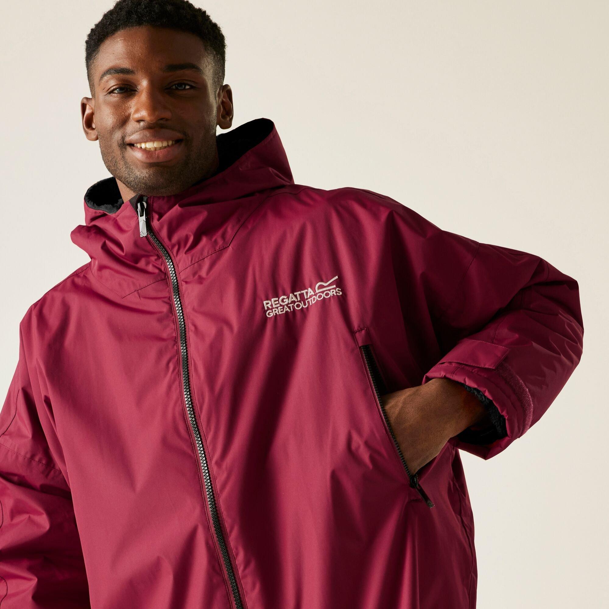 Dark Maroon - Regatta - Unisex Adults Waterproof Fleece Lined Changing Robe - 7