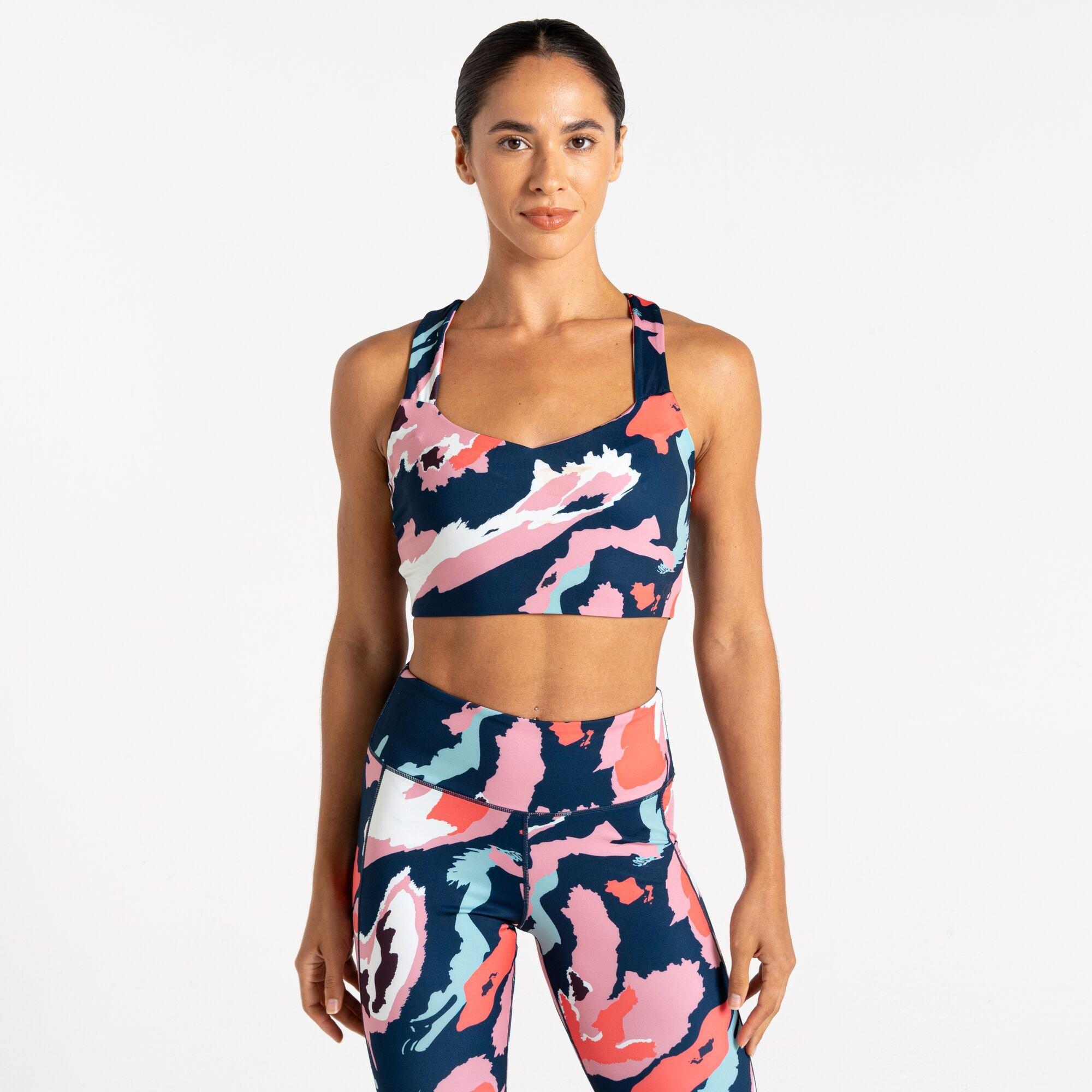 Dare 2B Women's Swift Ii Medium Impact Sports Bra - Marble Swirl Pr - XS