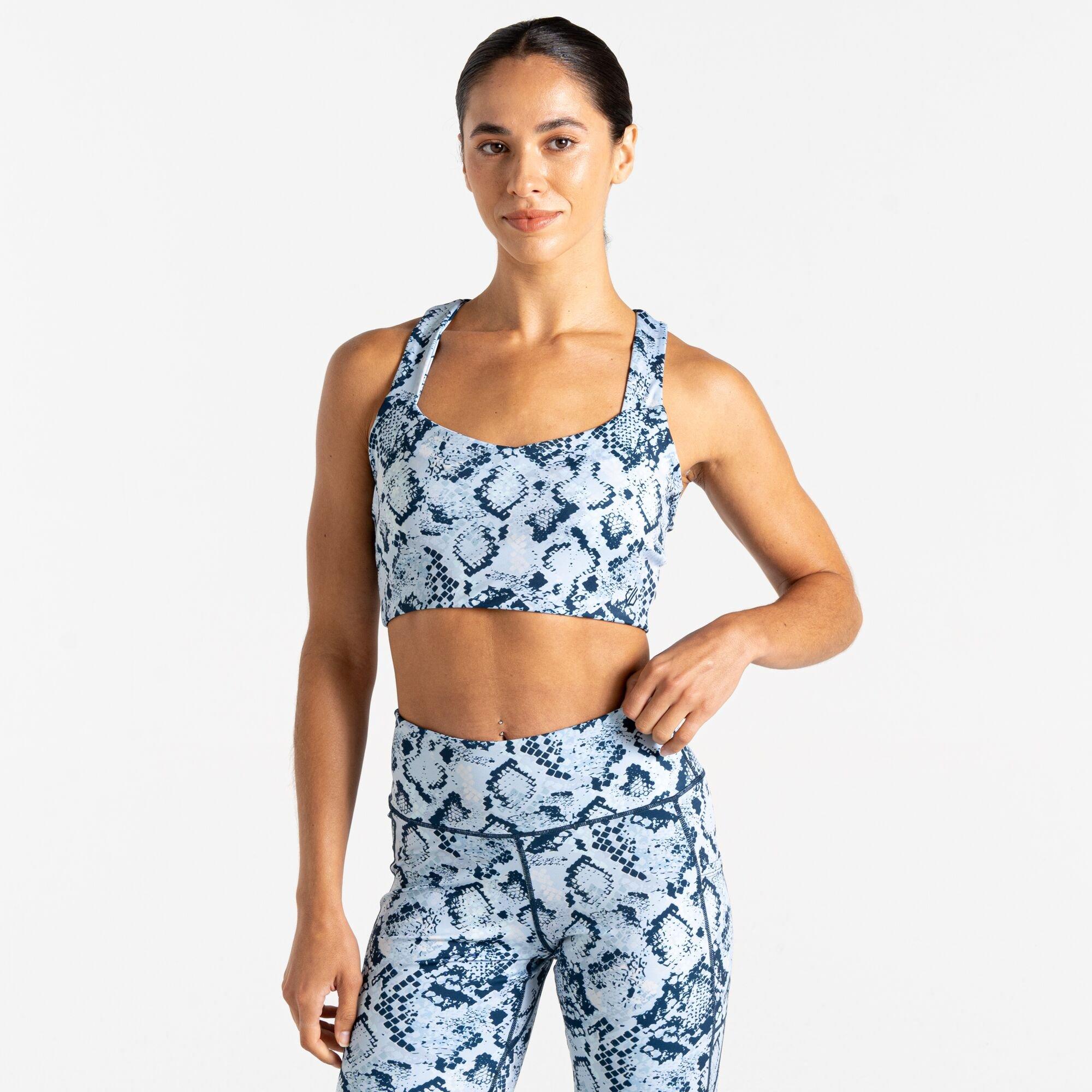 Dare 2B Women's Swift Ii Medium Impact Sports Bra - Skyway Snake Pr - XS