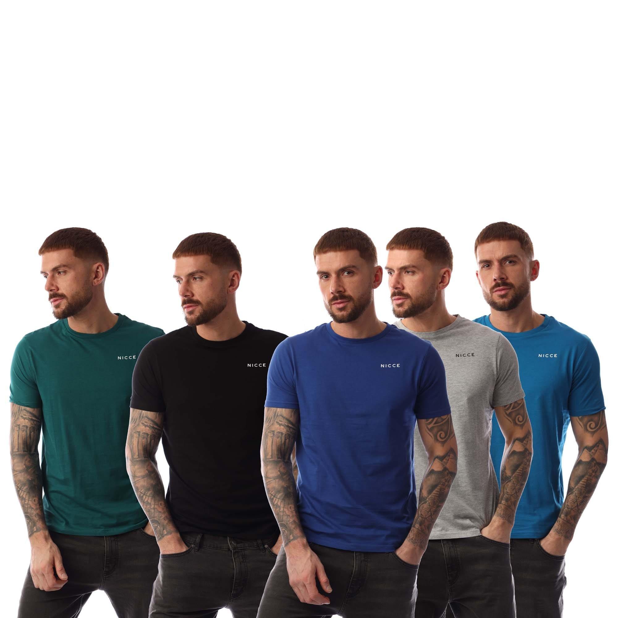 Multi Colour - Nicce - Mexbo 5 Pack T-Shirts - 1