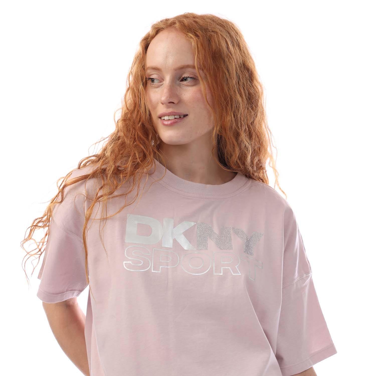 White Silver - DKNY - Foil Rhinestone Logo T-Shirt - 2