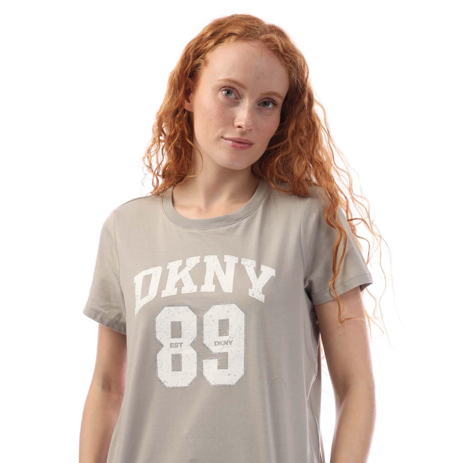 Green Peach - DKNY - Arched 89 Logo Crew Neck T-Shirt - 2