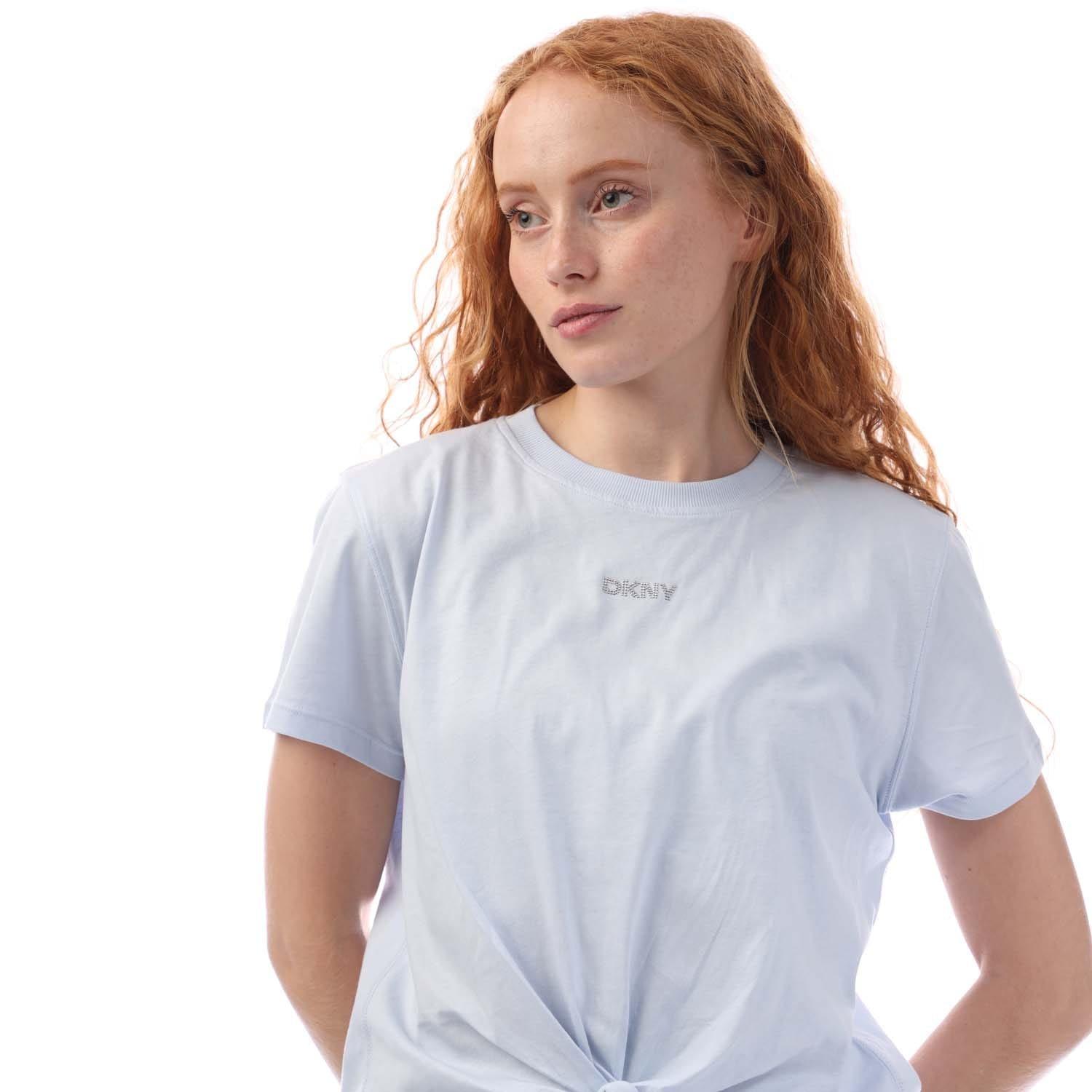 Grey - DKNY - Mini Stud Logo Sports T-Shirt - 2