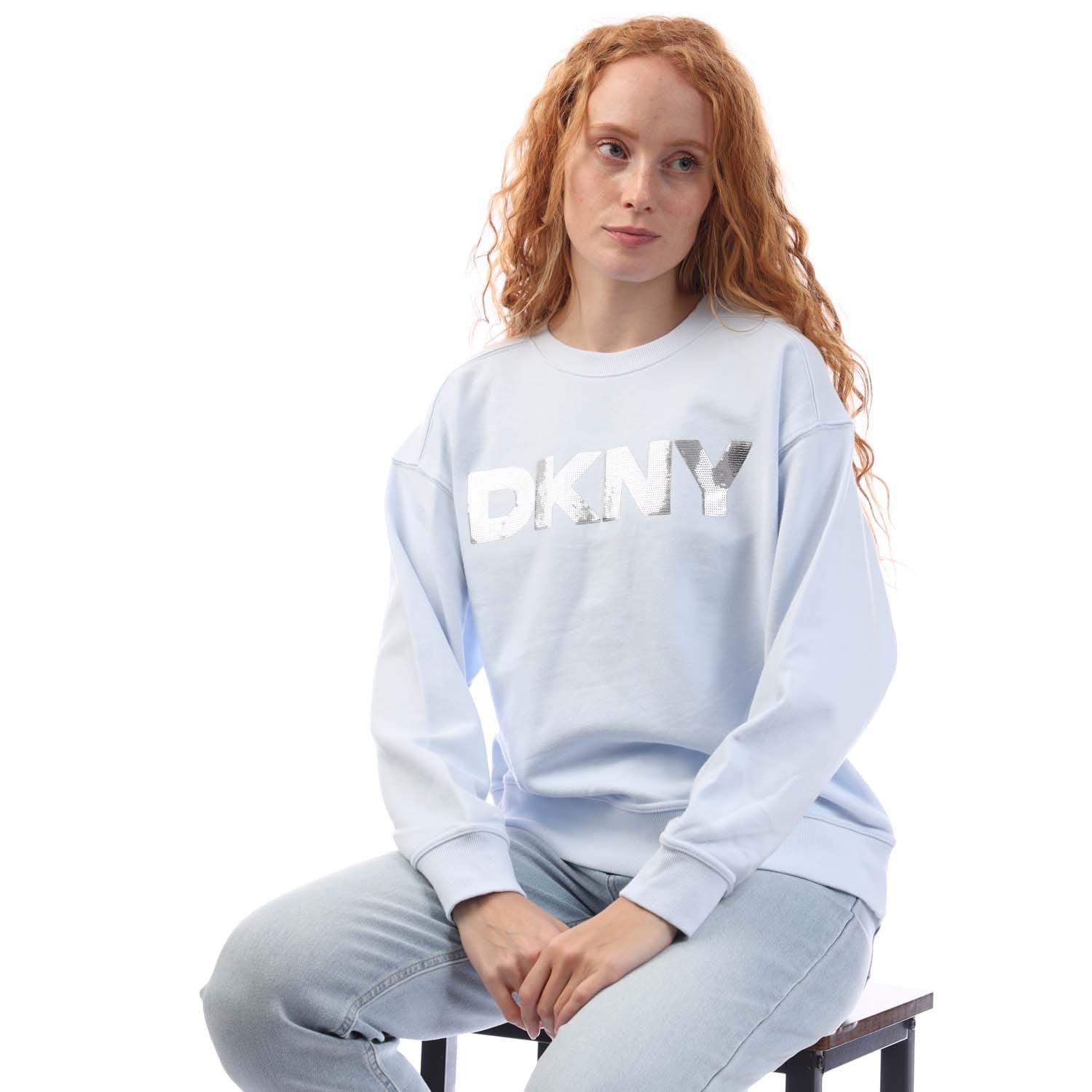Silver - DKNY - Sequin Logo Sweatshirt - 1