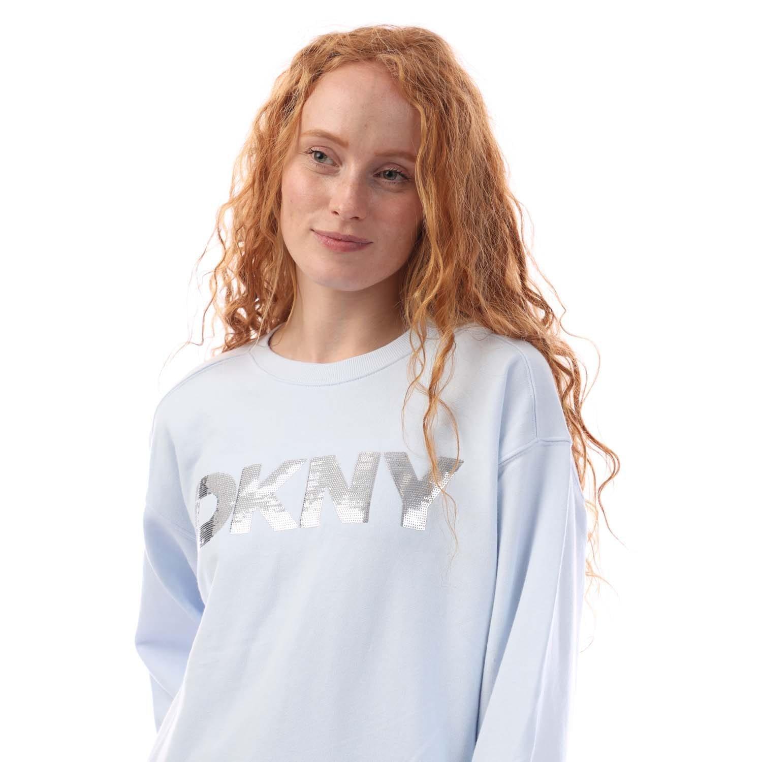 Silver - DKNY - Sequin Logo Sweatshirt - 3