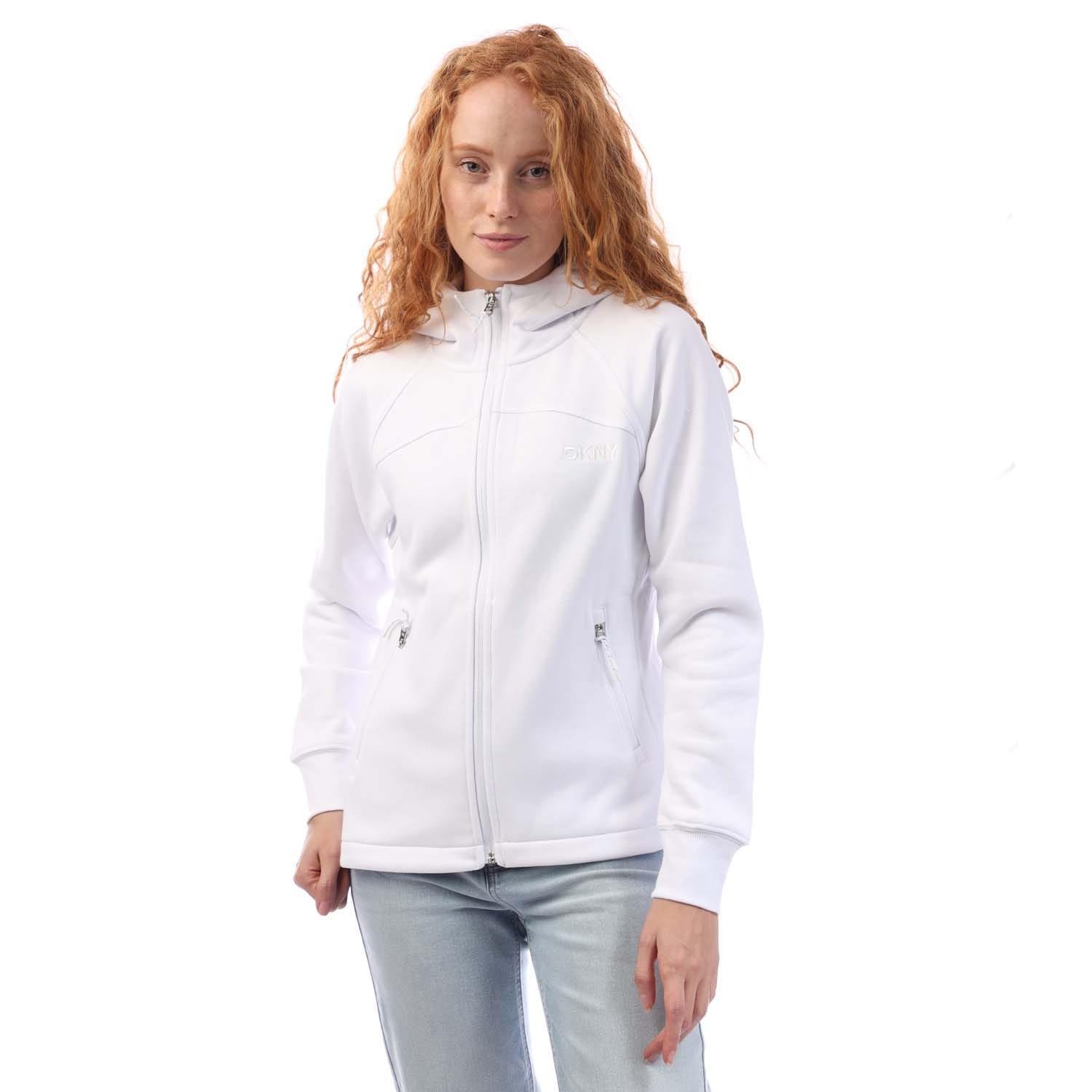 DKNY Embellished Logo Fitted Hooded Sweatshirt