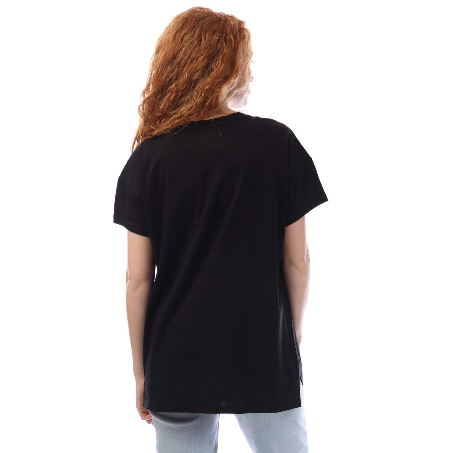Black Grey - DKNY - Sequin Logo T-Shirt - 3
