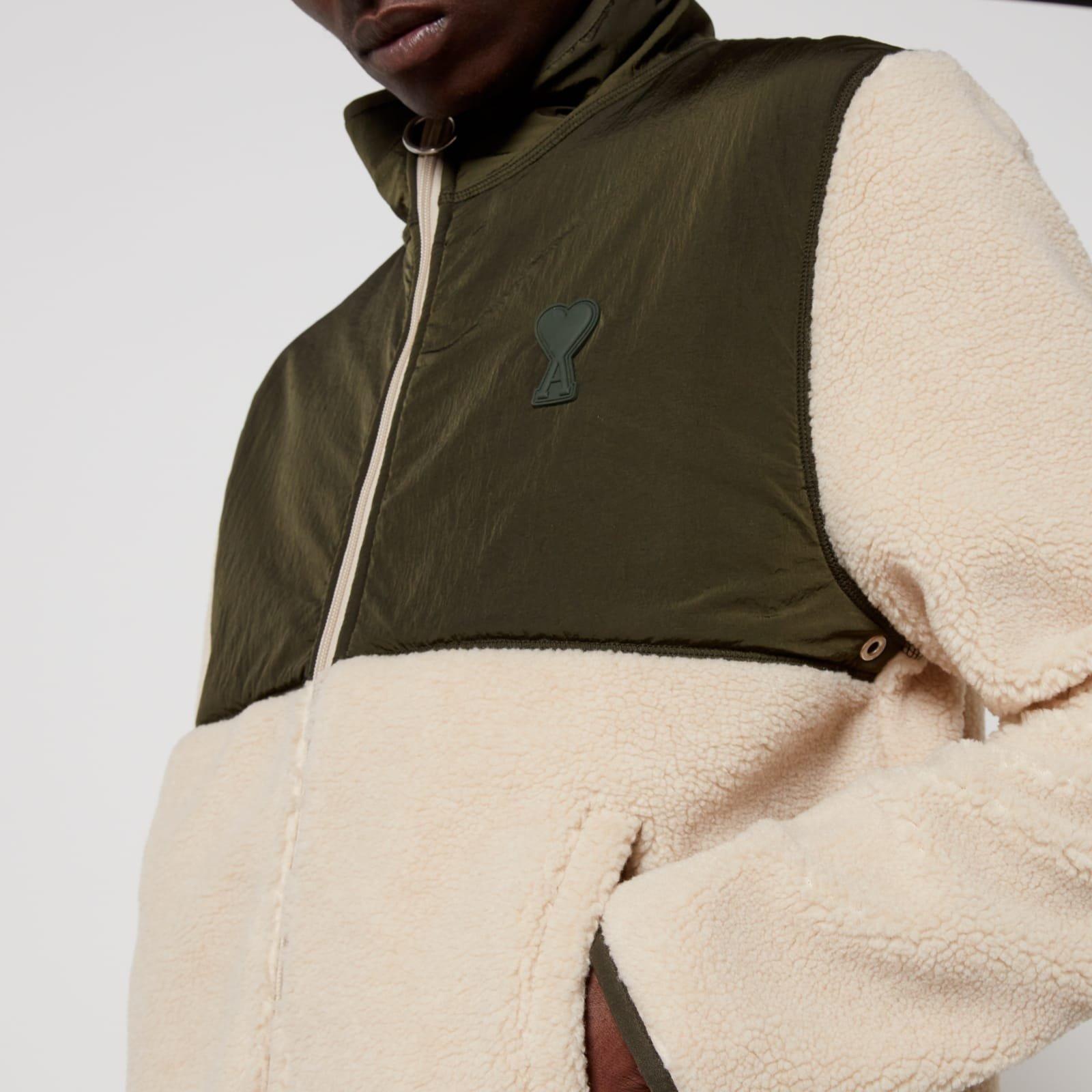 Khaki - Ami Paris - Sherpa Zipped Jacket - 4