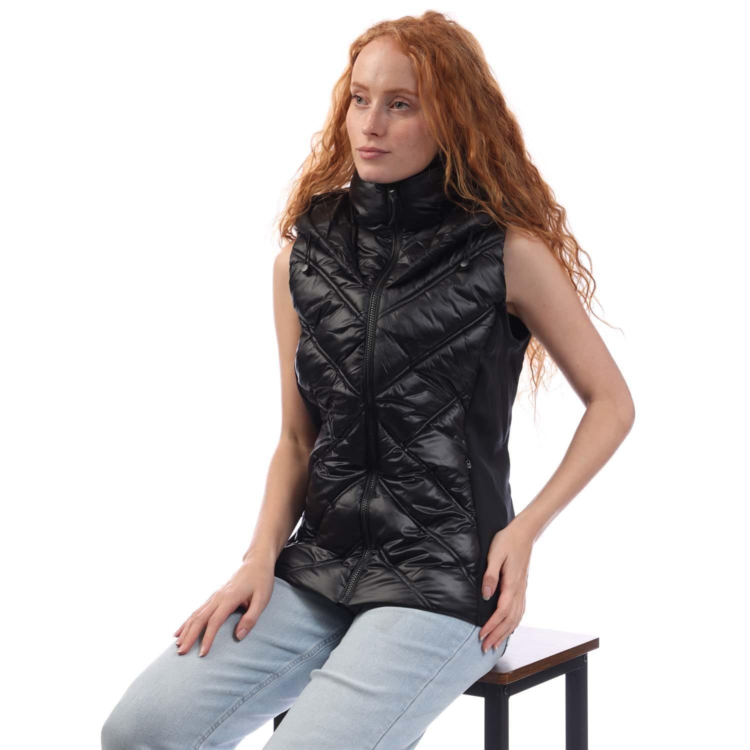 Black - DKNY - Hooded Puffer Vest - 4