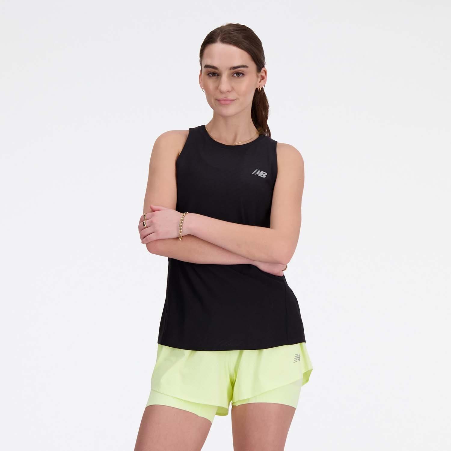 Black - New Balance - Jacquard Slim Tank Top - 1