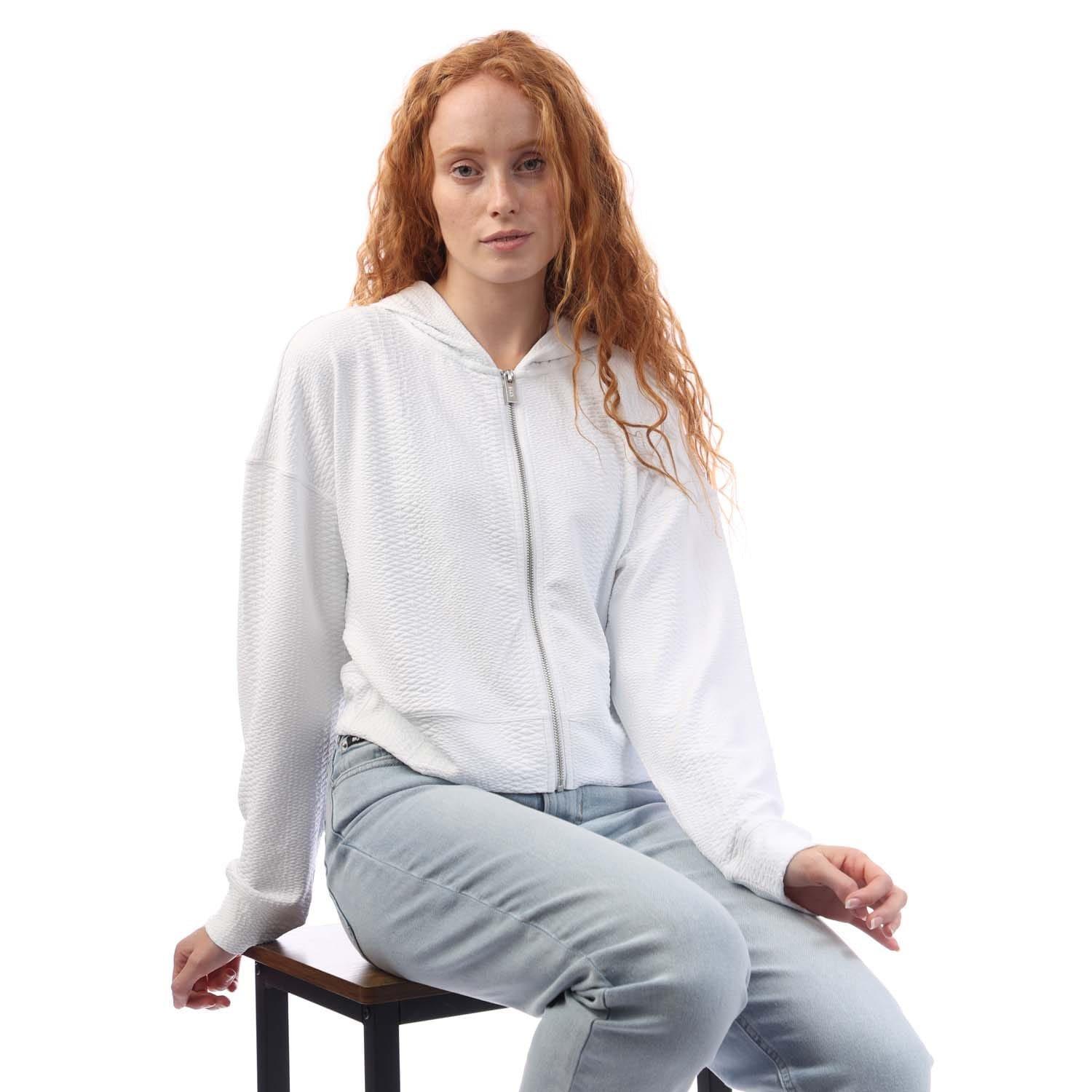 White - DKNY - Snake JACQUARD Full Zip Hoodie - 4