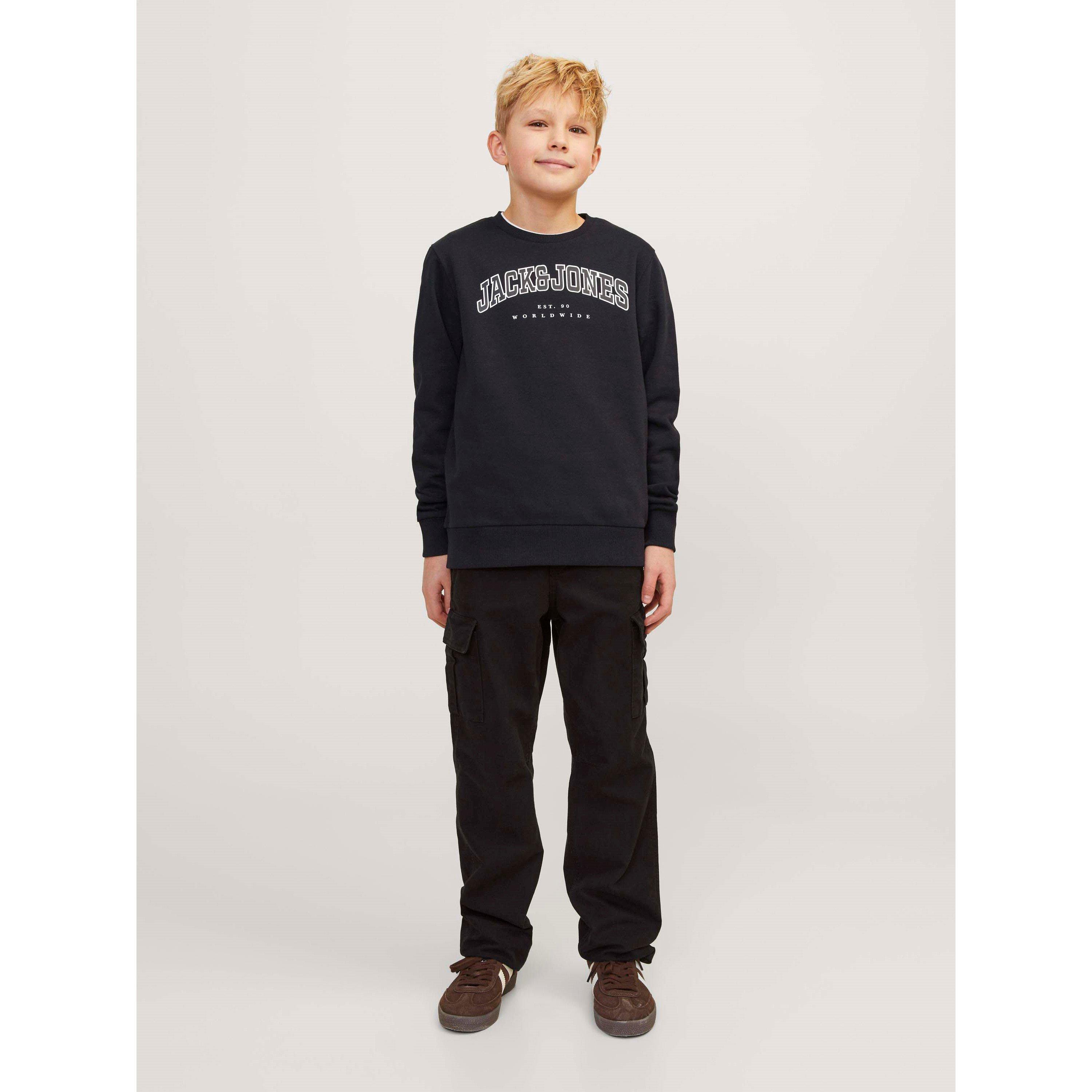 Crna - Jack and Jones - Caleb Varsity Crew Sweat Infant - 7