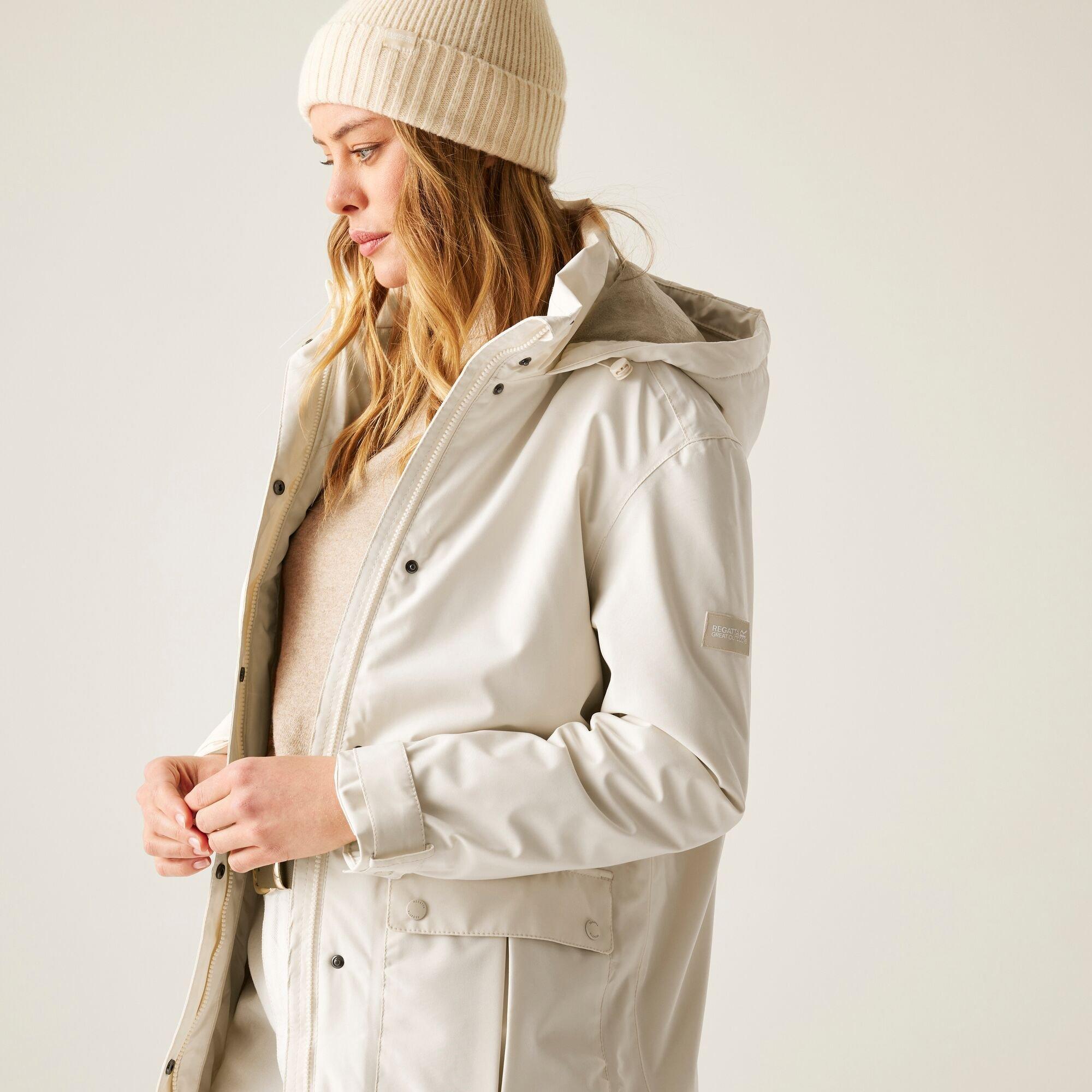 Beige - Regatta - Women's Yannta Isotex 15000 Fleece Lined Long-Length Waterproof Jacket - 4