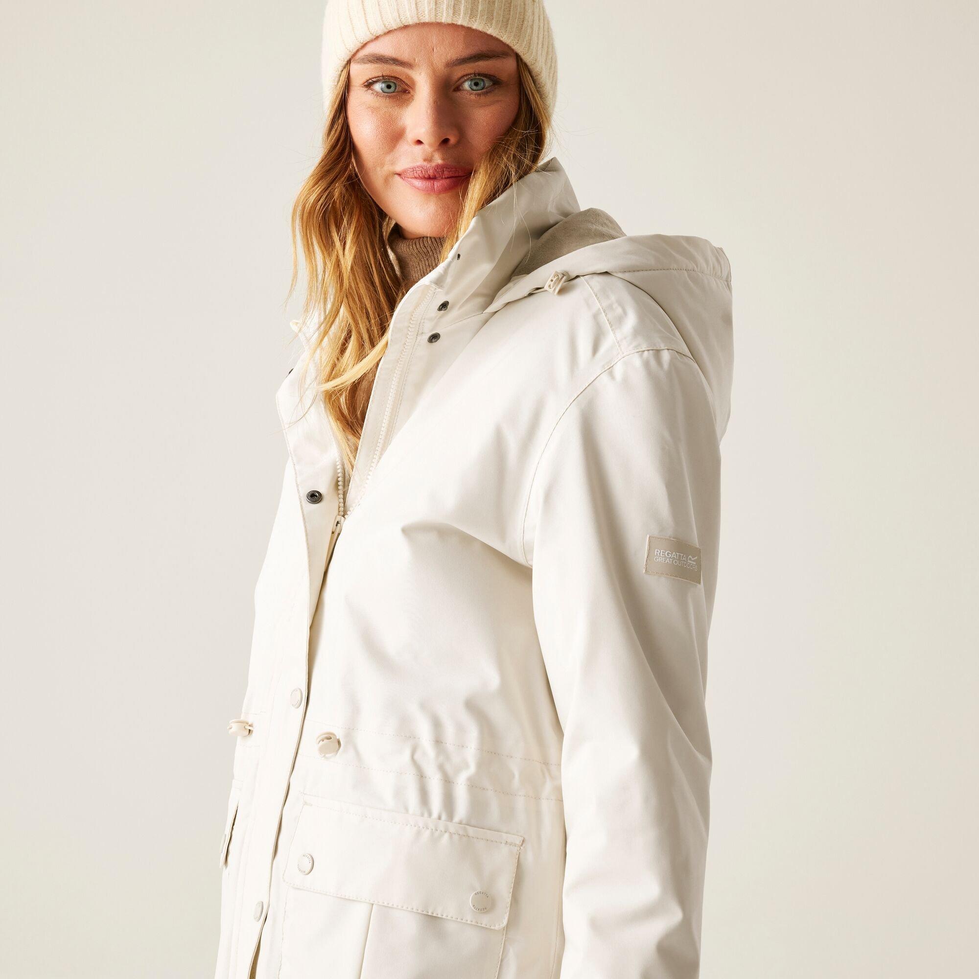 Beige - Regatta - Women's Yannta Isotex 15000 Fleece Lined Long-Length Waterproof Jacket - 8