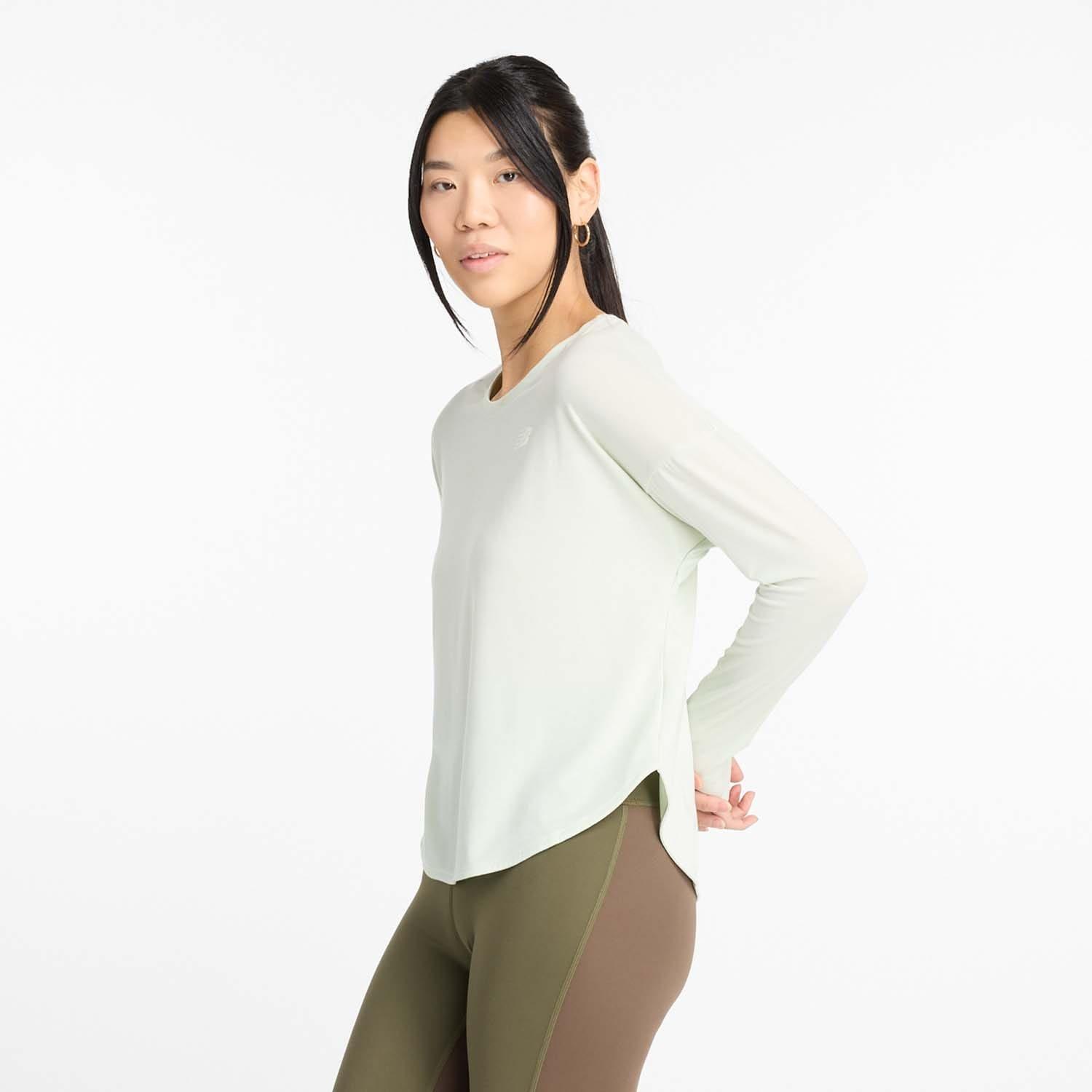 Mint - New Balance - Drapey Jersey Long Sleeve T-Shirt - 2
