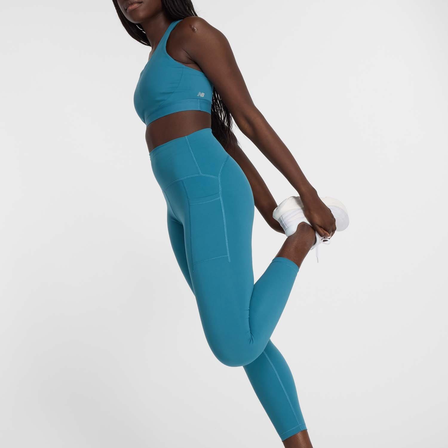 Blue - New Balance - Sleek Medium Support Pocket Sports Bra - 2