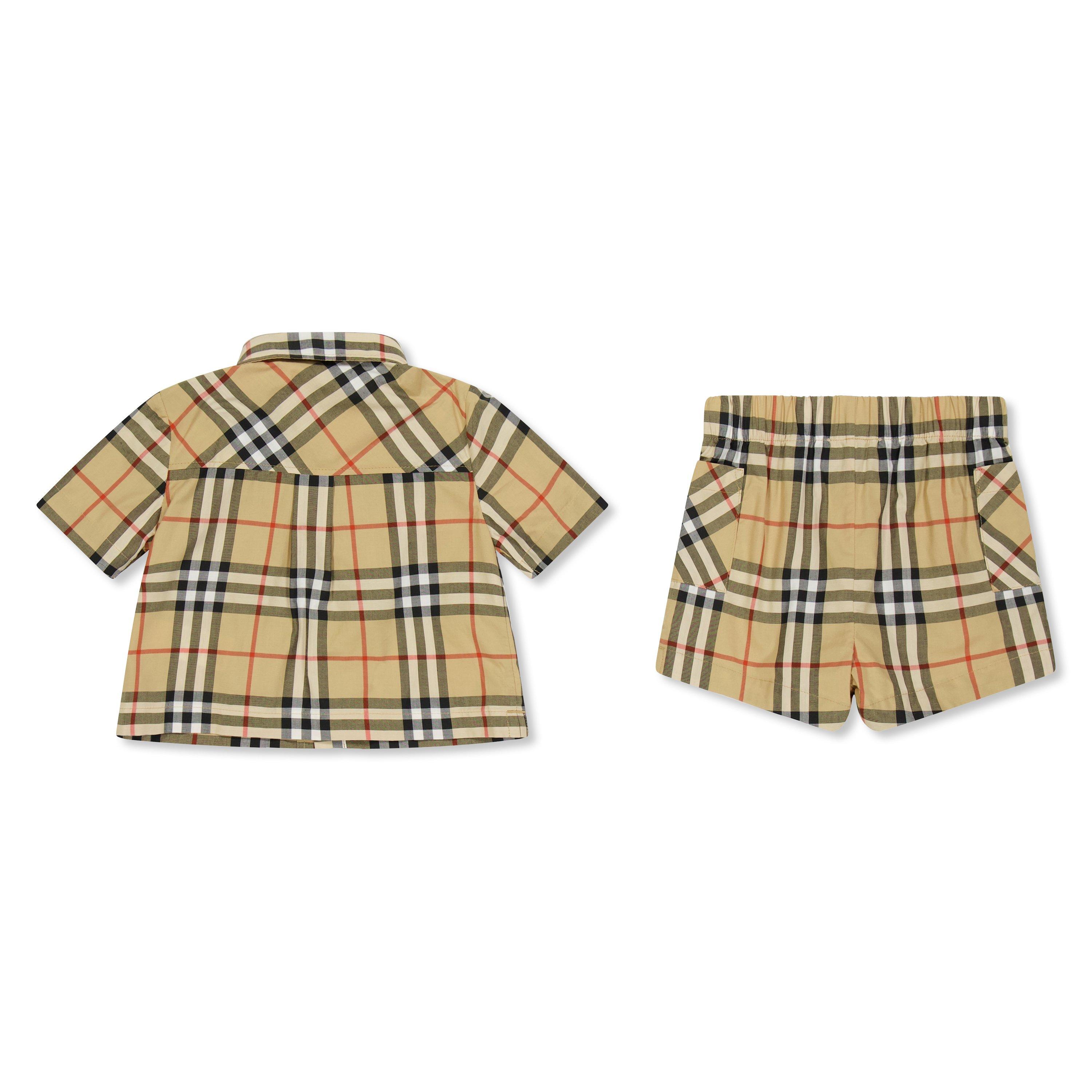 Sand Chk B9368 - Burberry - Kids' Carey Check Set - 2