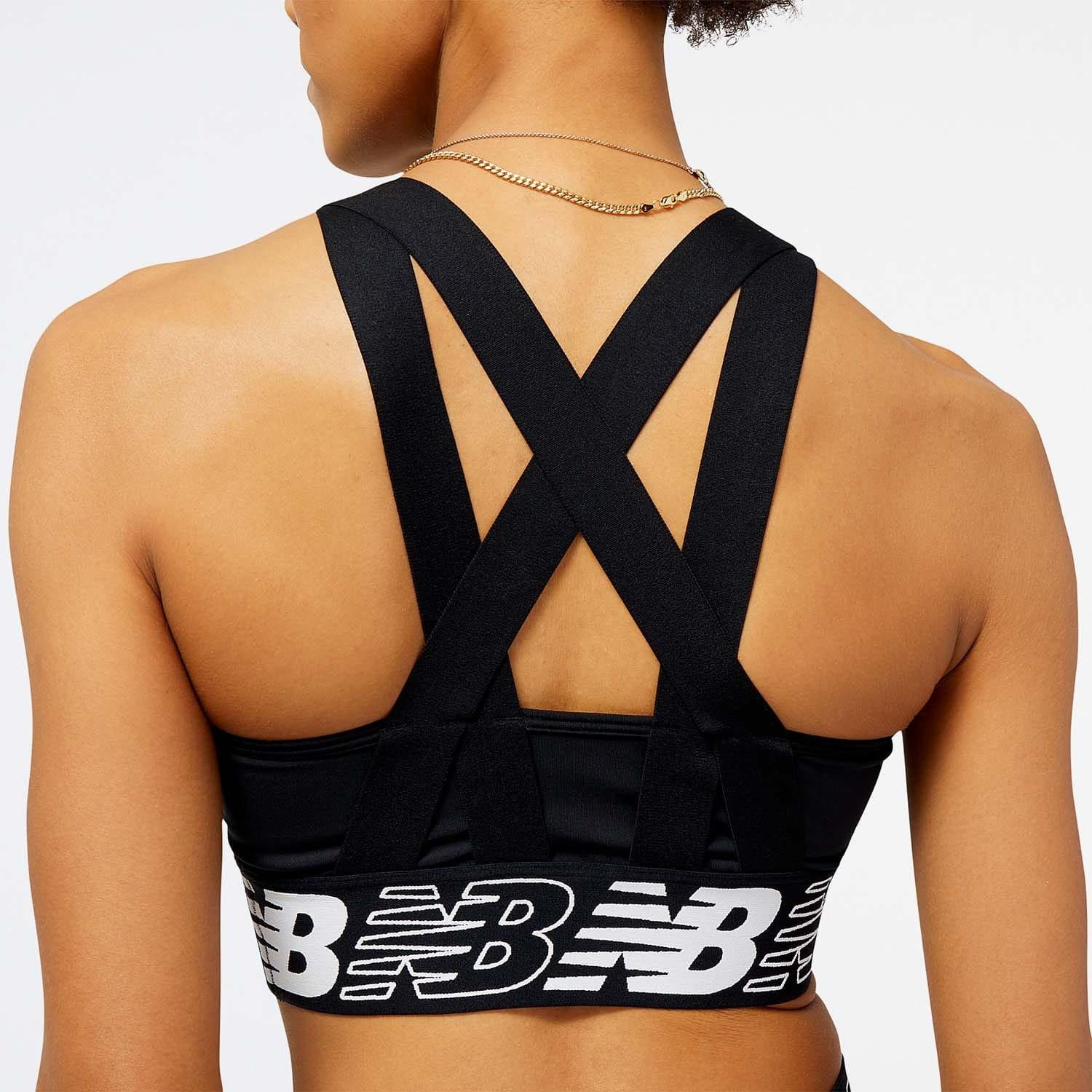 Black - New Balance - Relentless Crop Sports Bra - 4