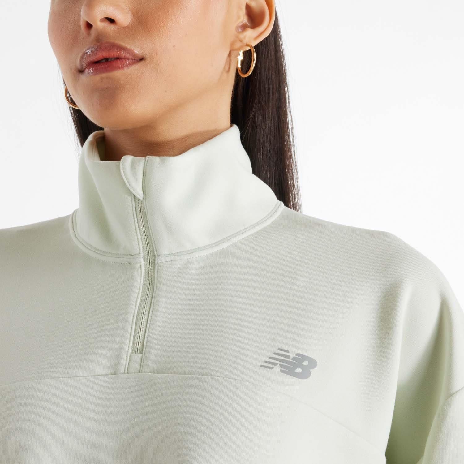 Mint - New Balance - Tech Knit Oversized 1/4 Zip Top - 4