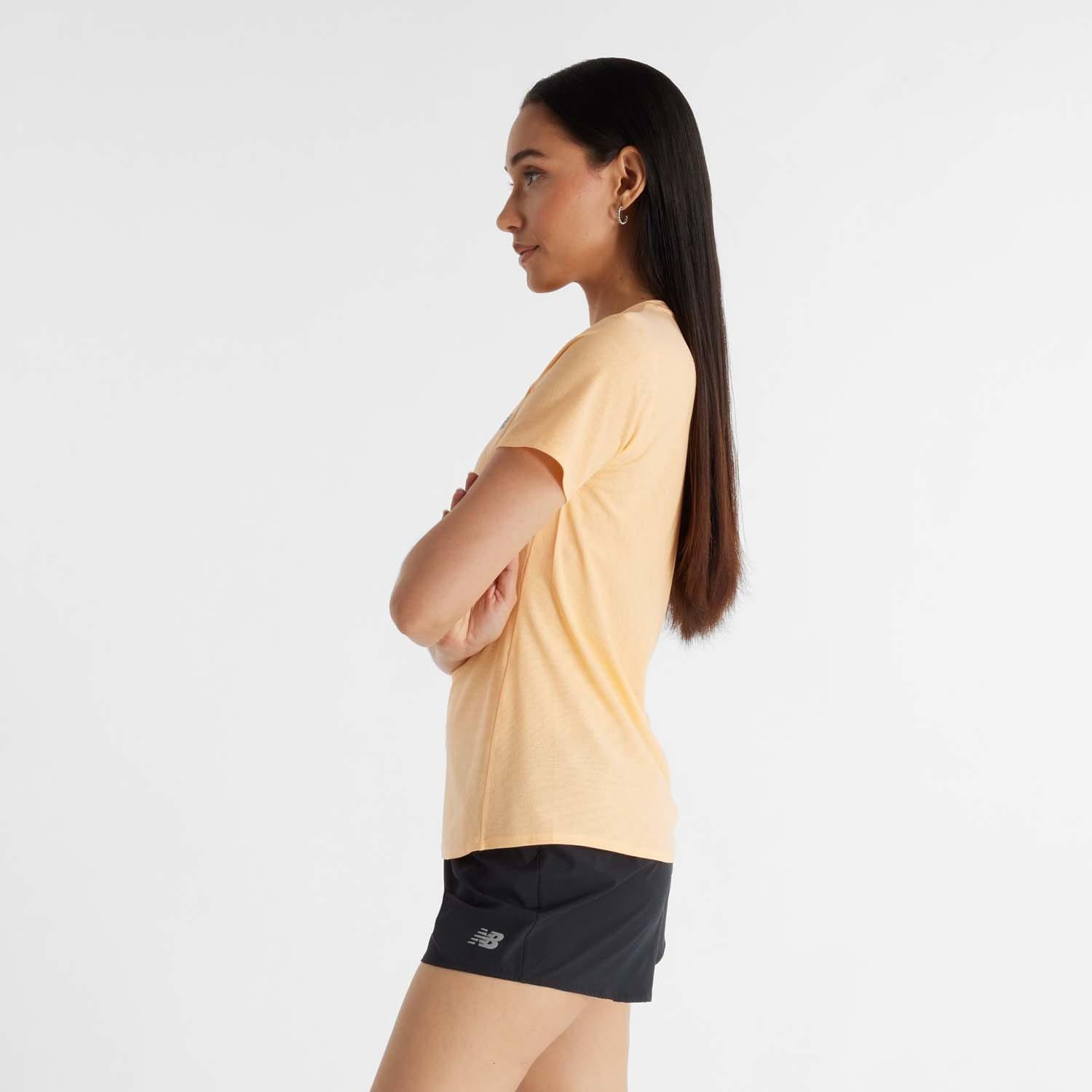 Peach - New Balance - Jacquard Slim T-Shirt - 3