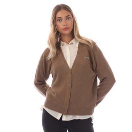 Lacoste Relaxed Fit V-Neck Wool Cardigan