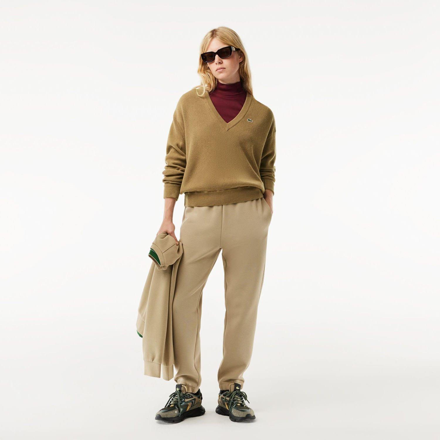 Brown - Lacoste - Relaxed Fit Carded Wool Moss Stitch Sweater - 3