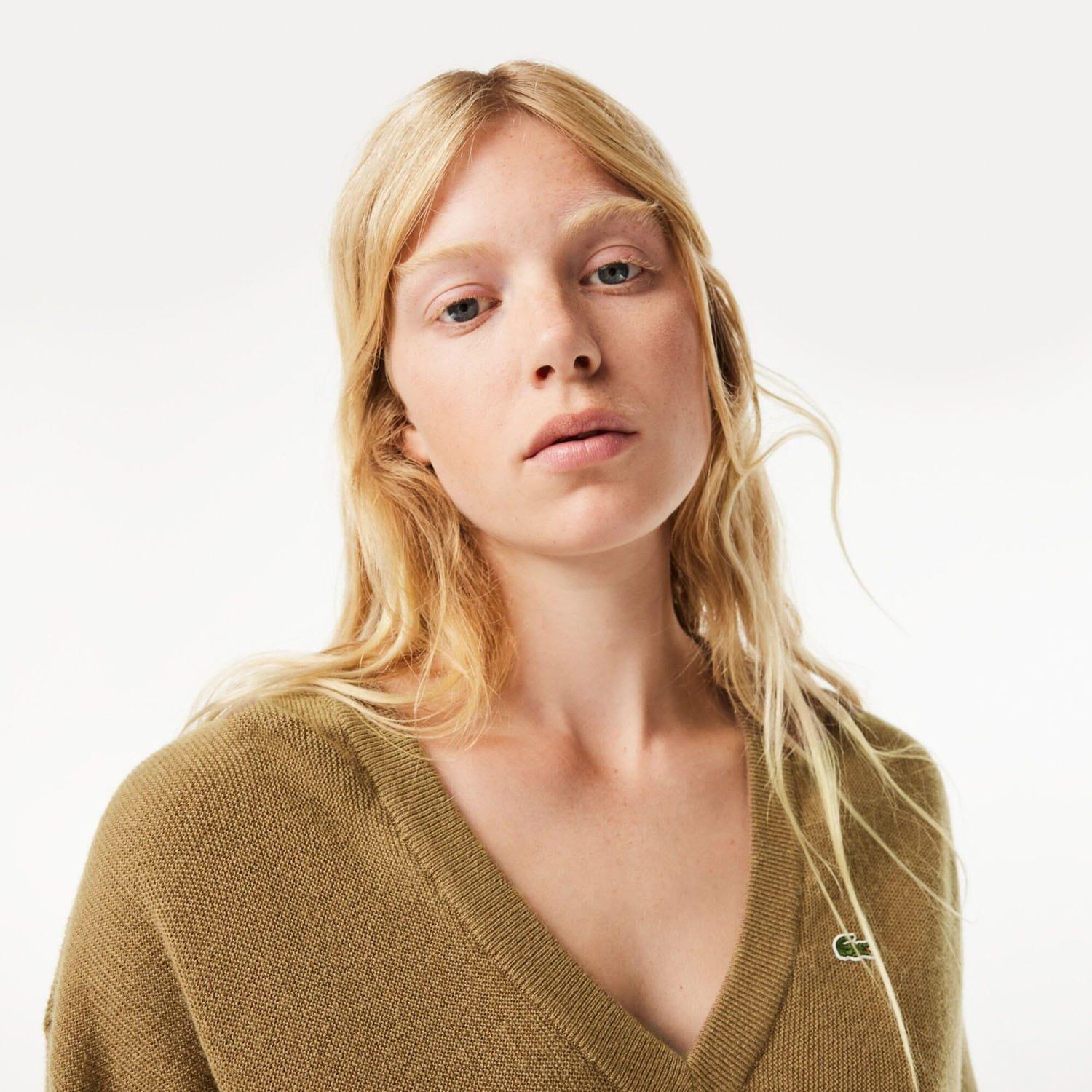 Brown - Lacoste - Relaxed Fit Carded Wool Moss Stitch Sweater - 5