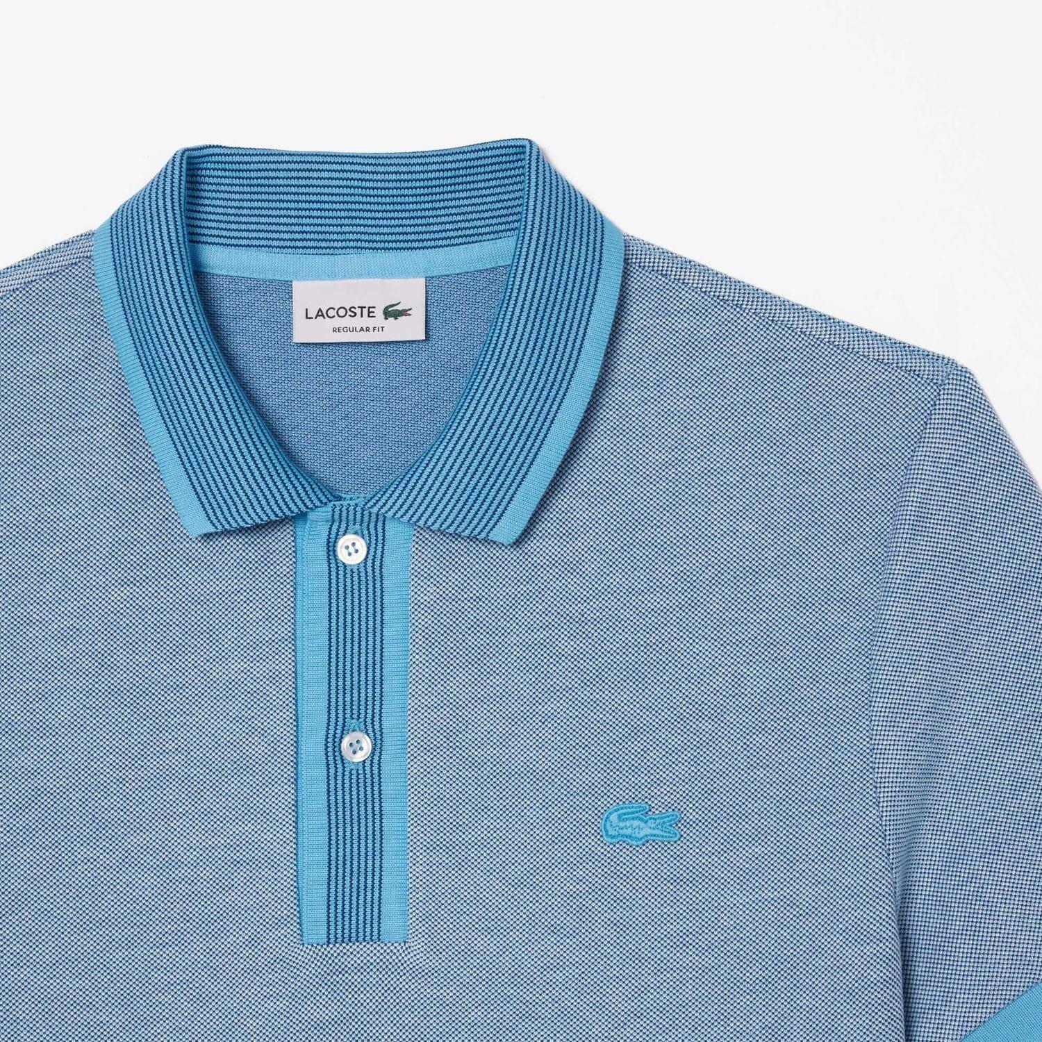 Blue - Lacoste - Regular Fit Caviar Piqu¿ Polo Shirt - 5