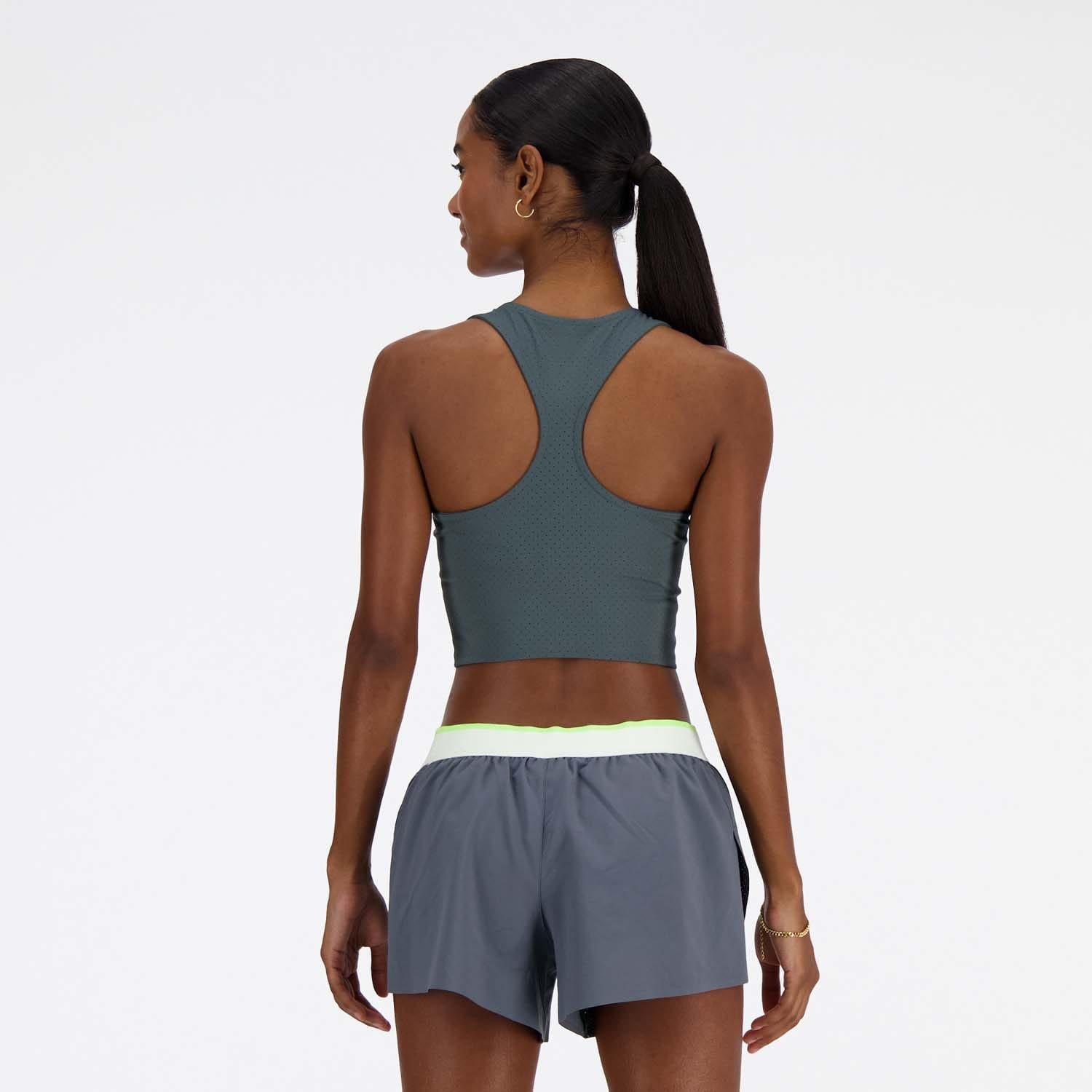Grey - New Balance - Sleek Race Day Fitted Tank Top - 3