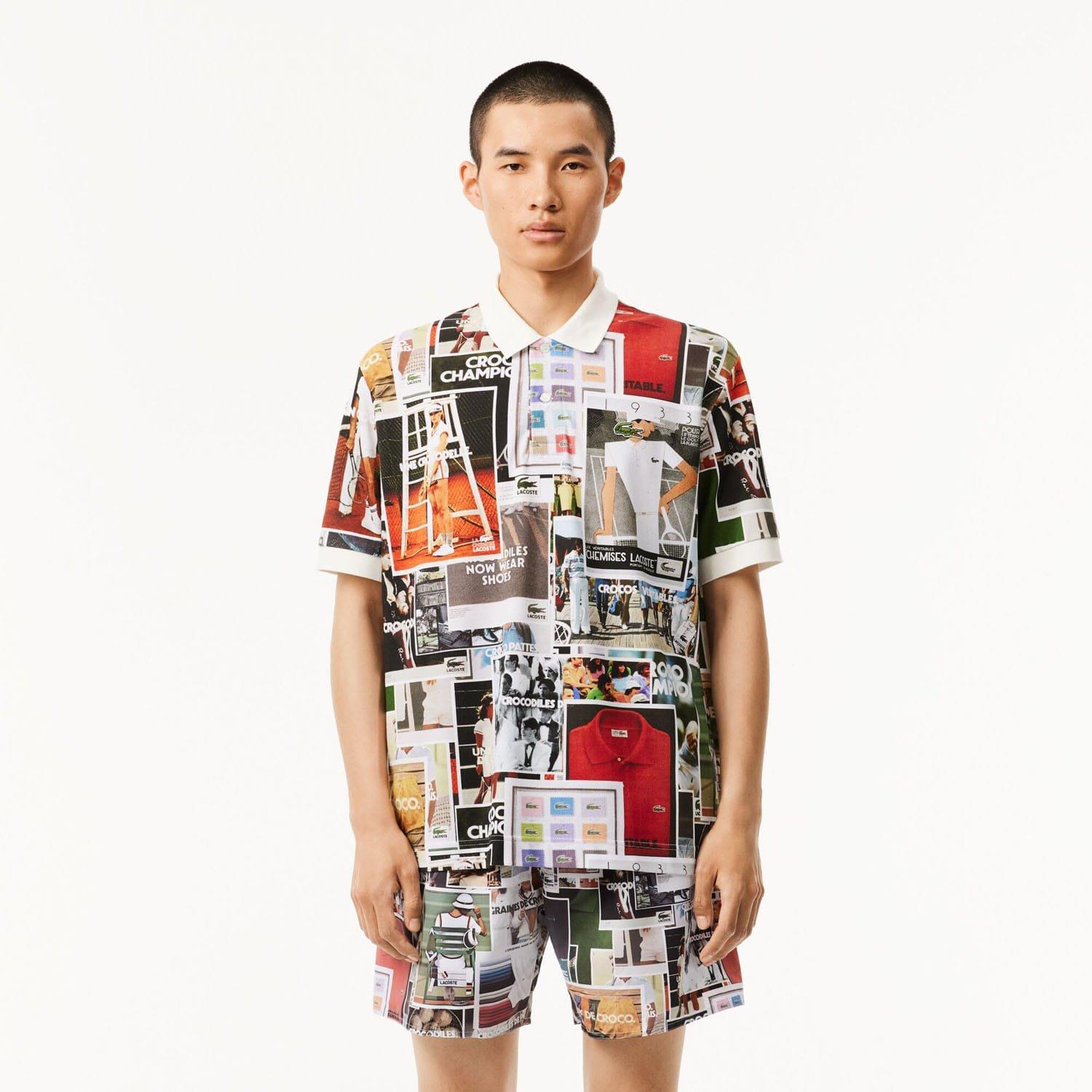 Multi Colour - Lacoste - Loose Fit L.12.12 Printed Polo Shirt - 1