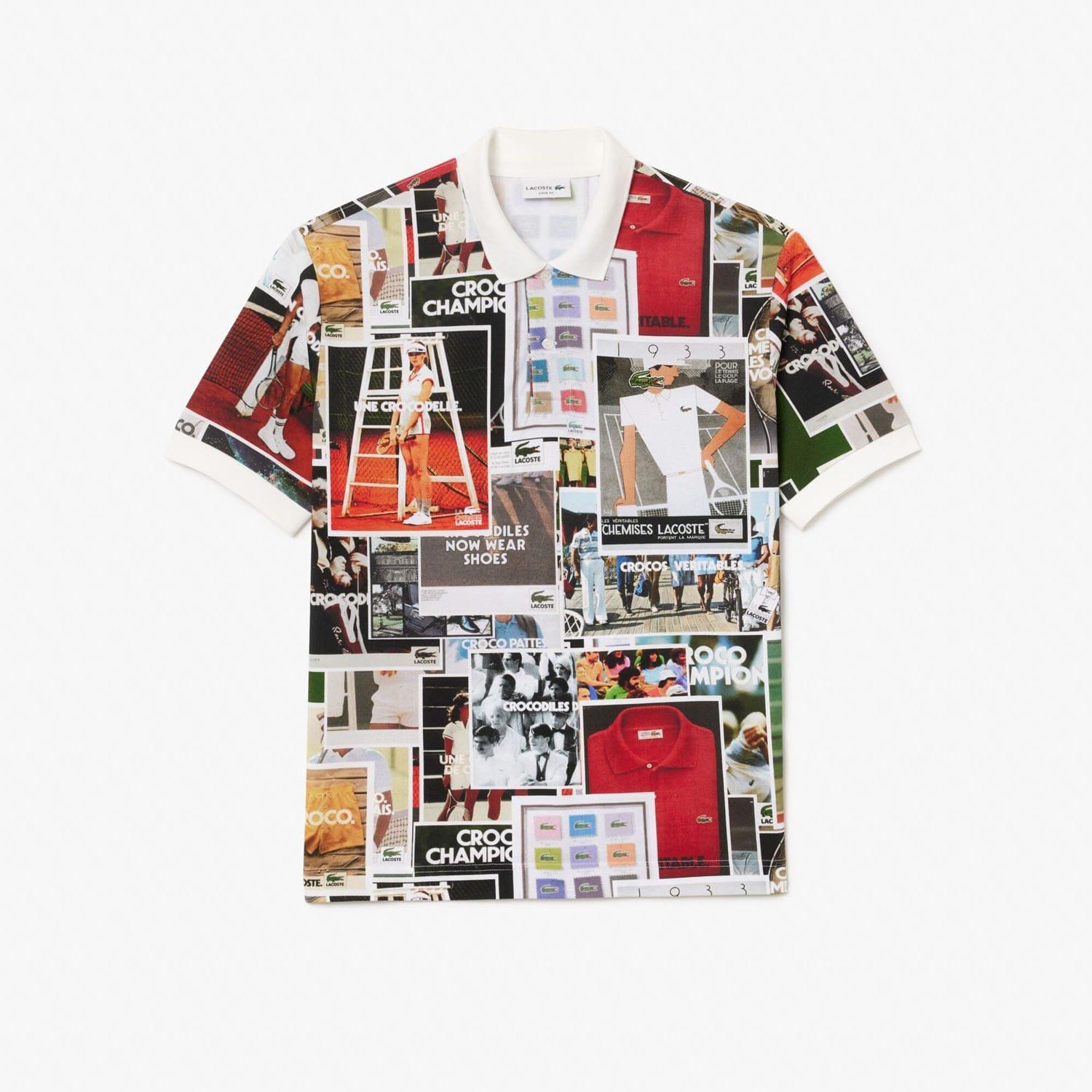 Multi Colour - Lacoste - Loose Fit L.12.12 Printed Polo Shirt - 4