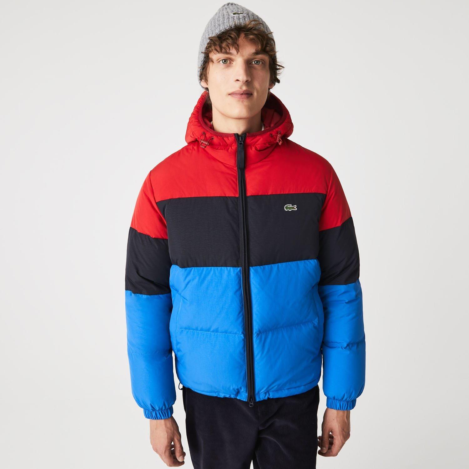 Lacoste Men's Lightweight Water-Resistant Puffer Jacket - Red - L