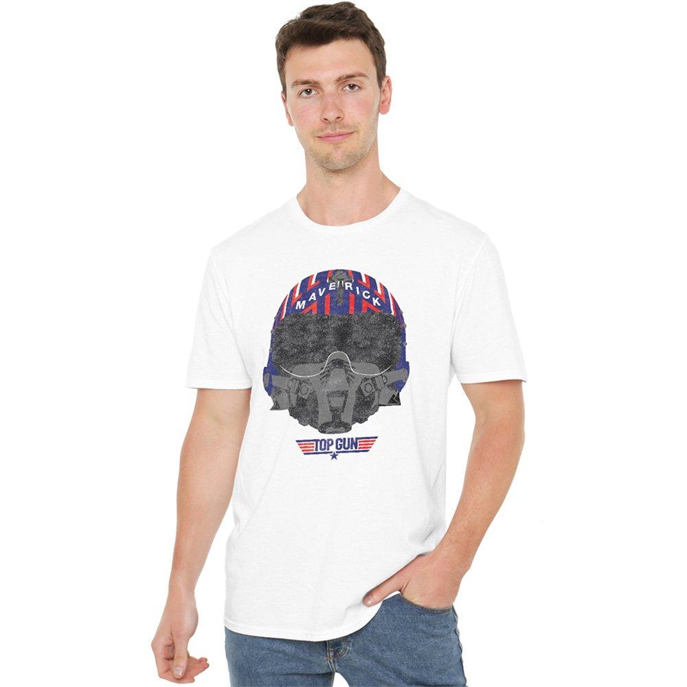 White - Top Gun - Helmet Cotton T-Shirt - 1
