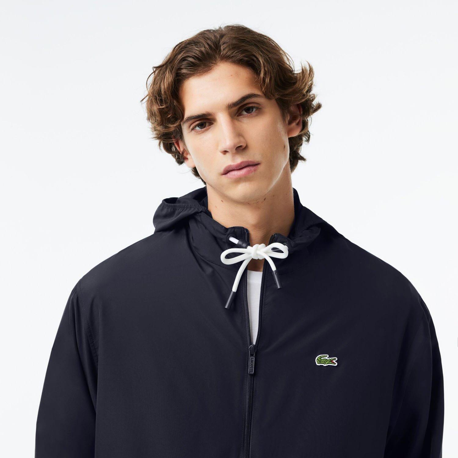 Navy - Lacoste - Detachable Hood Sportsuit Jacket - 5