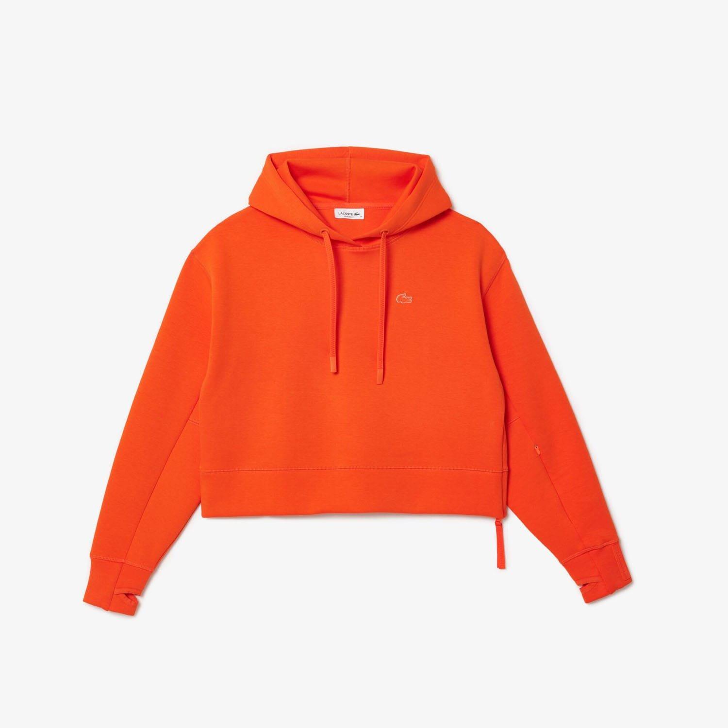 Orange - Lacoste - Short Cut Cotton Hoodie - 4