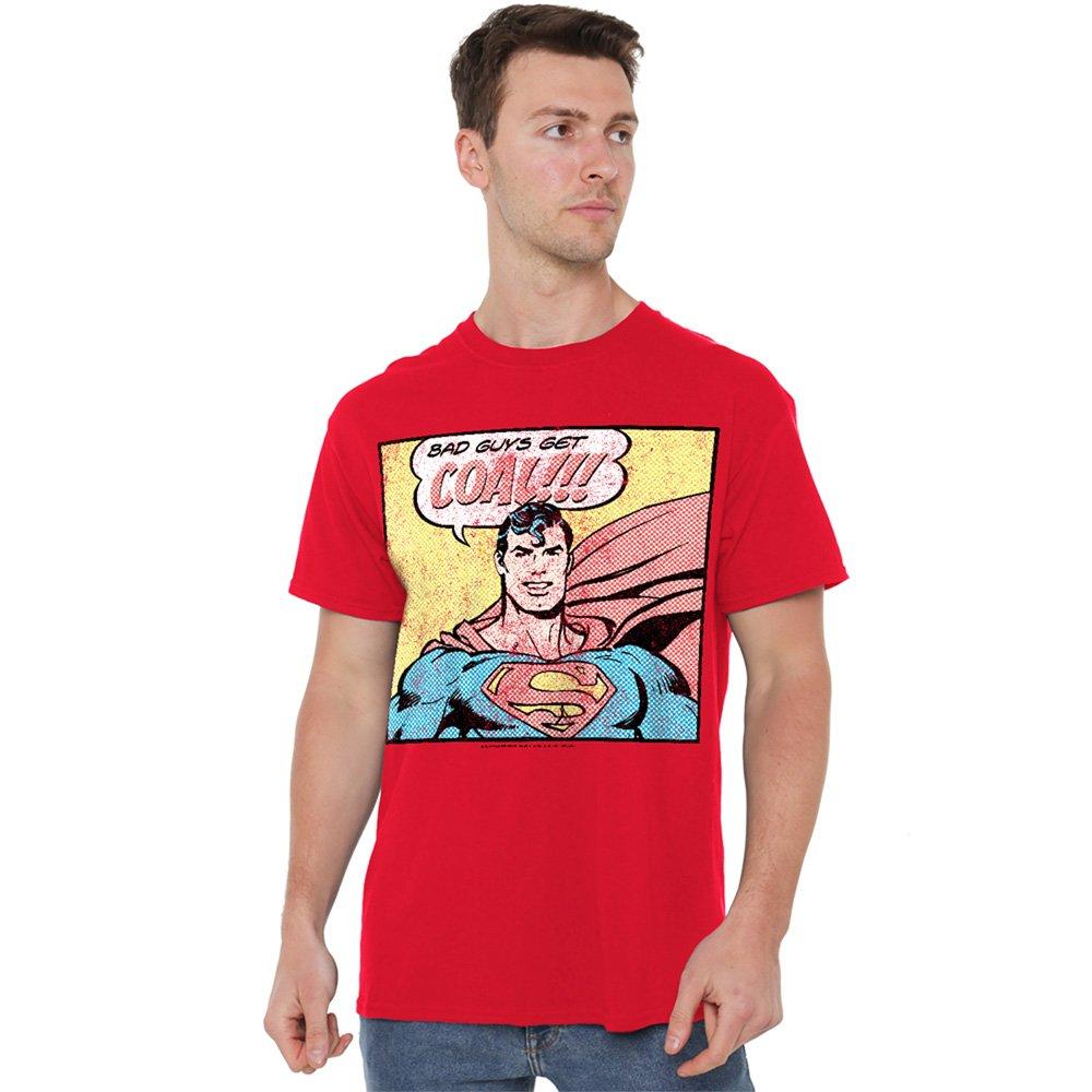 Dc Comics Men's Superman Vintage Bad Guys Get Coal T-Shirt Red - S